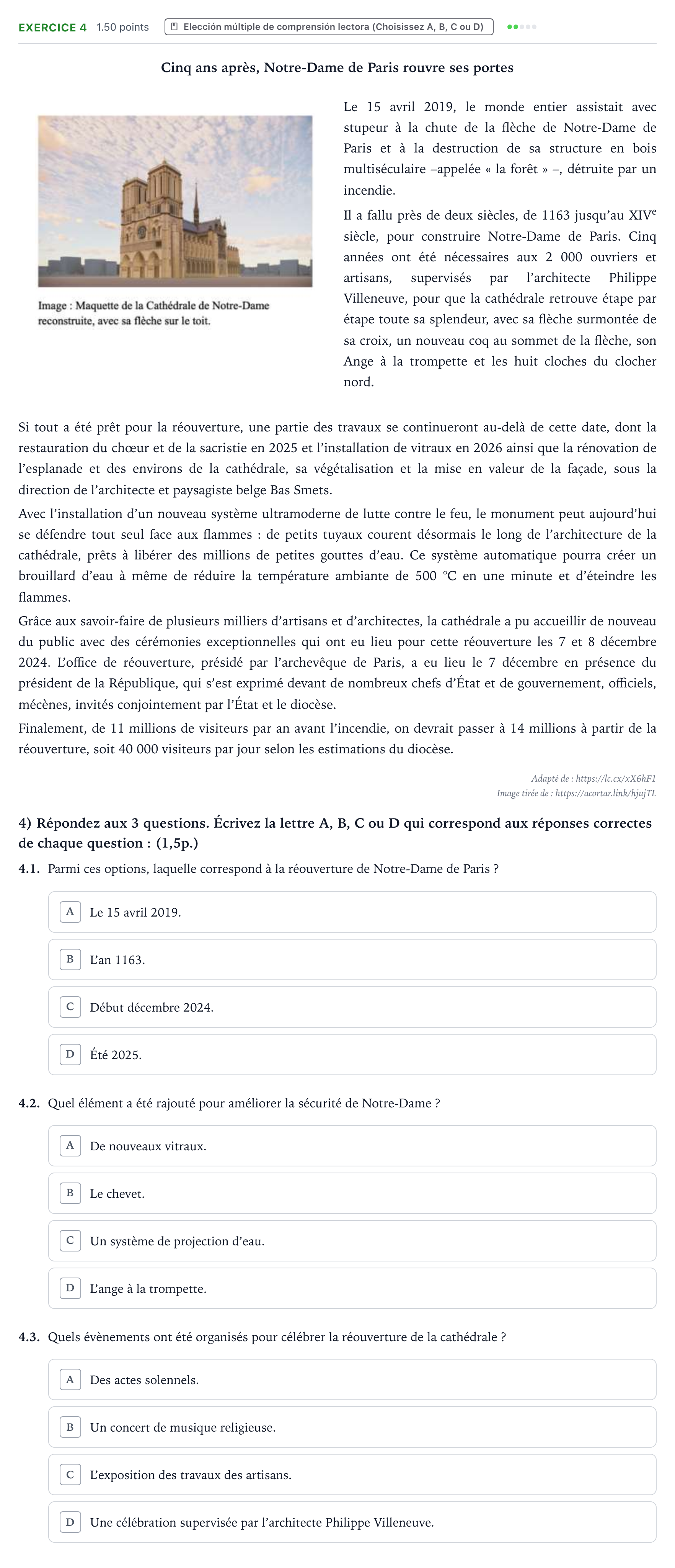 Enunciado: Problema 4 · Francés PAU Valencia Extraordinaria 2025