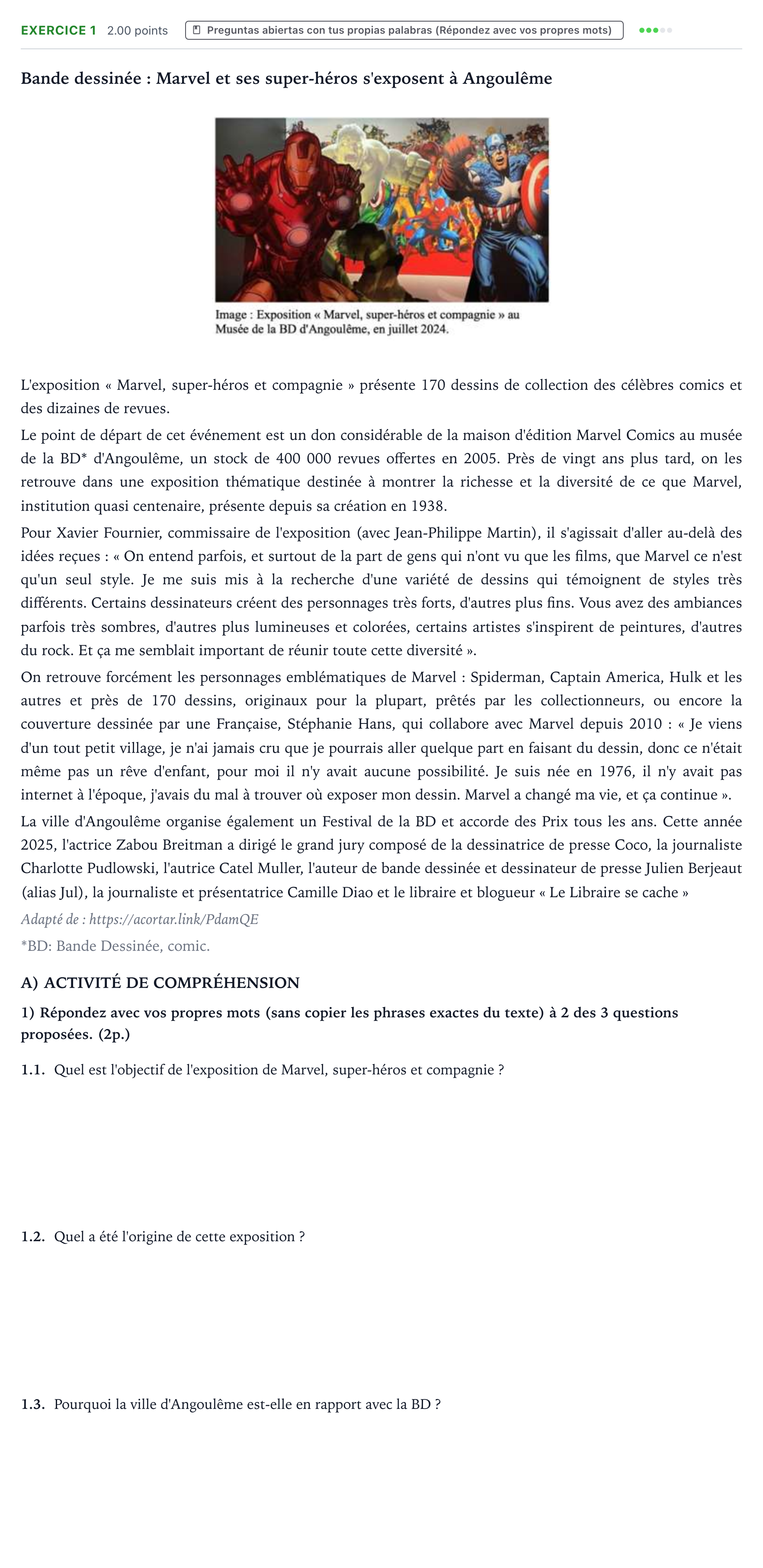 Enunciado: Problema 1 · Francés PAU Valencia Ordinaria 2025