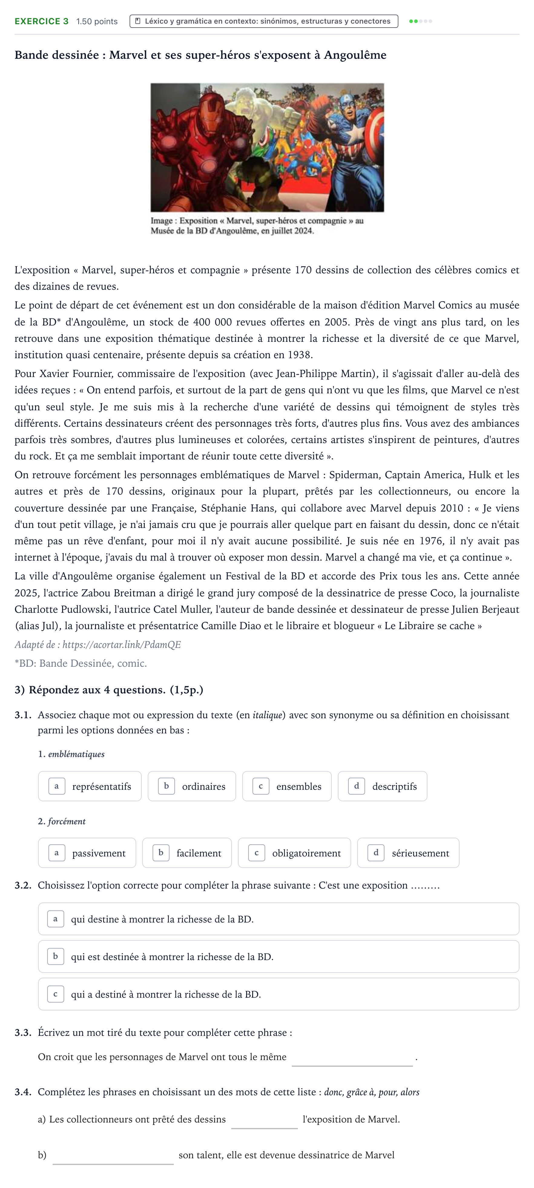 Enunciado: Problema 3 · Francés PAU Valencia Ordinaria 2025