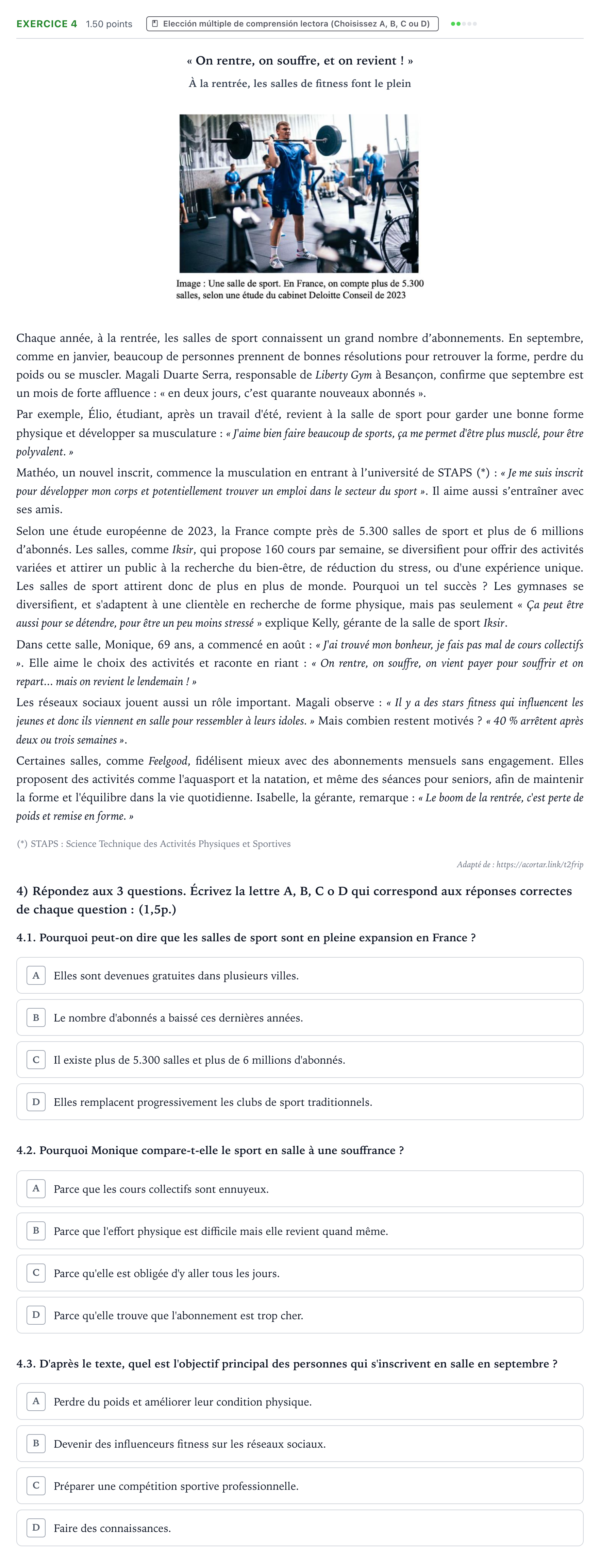 Enunciado: Problema 4 · Francés PAU Valencia Extraordinaria solapamiento 2025