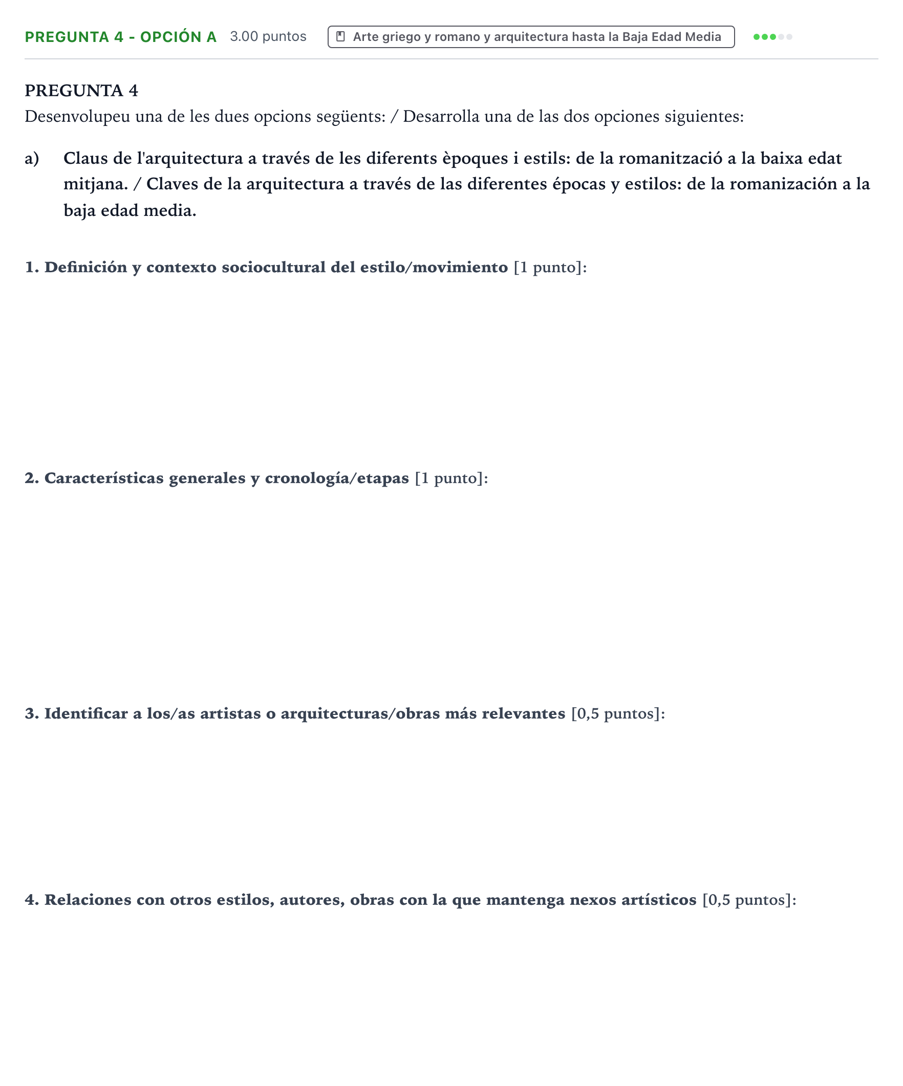 Enunciado: Pregunta 4 - Opción a · Fundamentos Artísticos PAU Valencia Ordinaria 2025