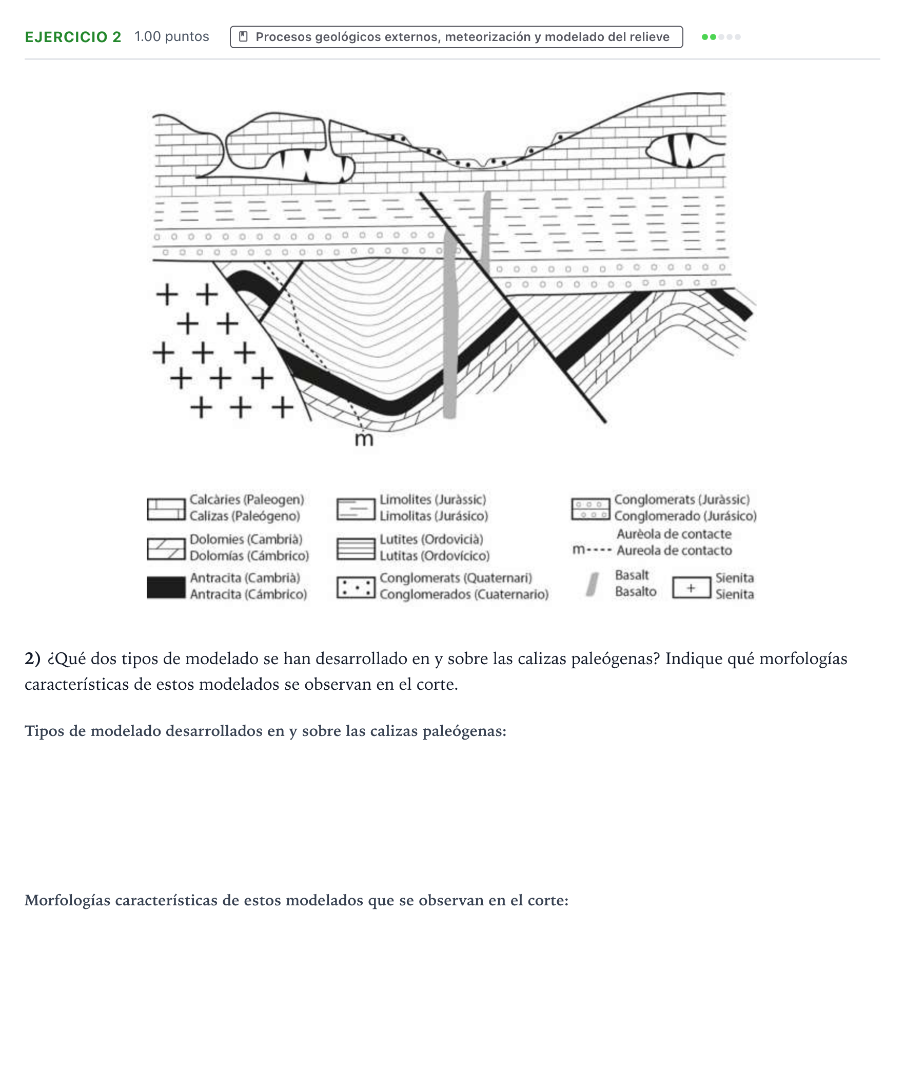 Enunciado: Problema 2 · Geología y Ciencias Ambientales PAU Valencia Extraordinaria 2025