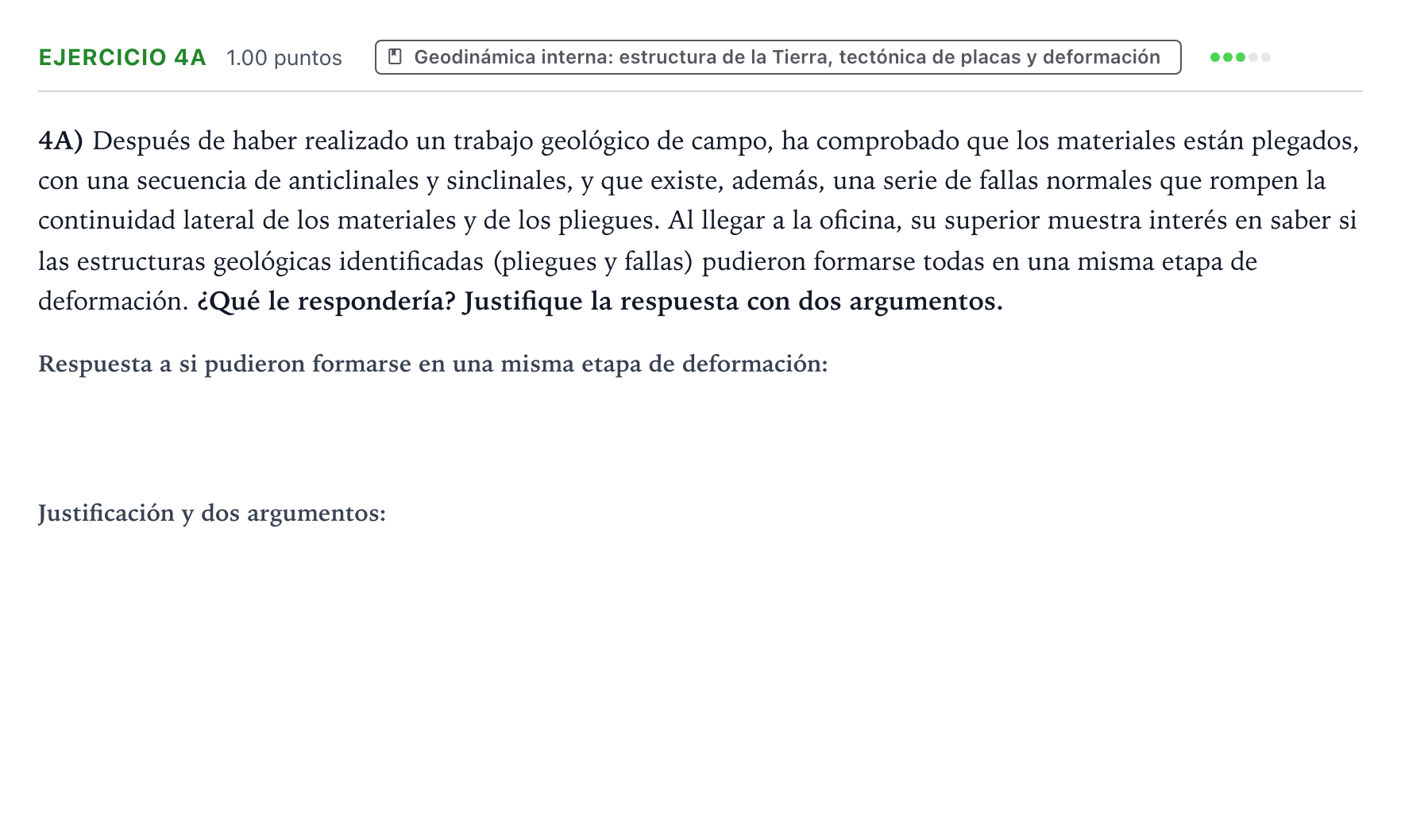 Enunciado: Ejercicio 4A · Geología y Ciencias Ambientales PAU Valencia Ordinaria 2025