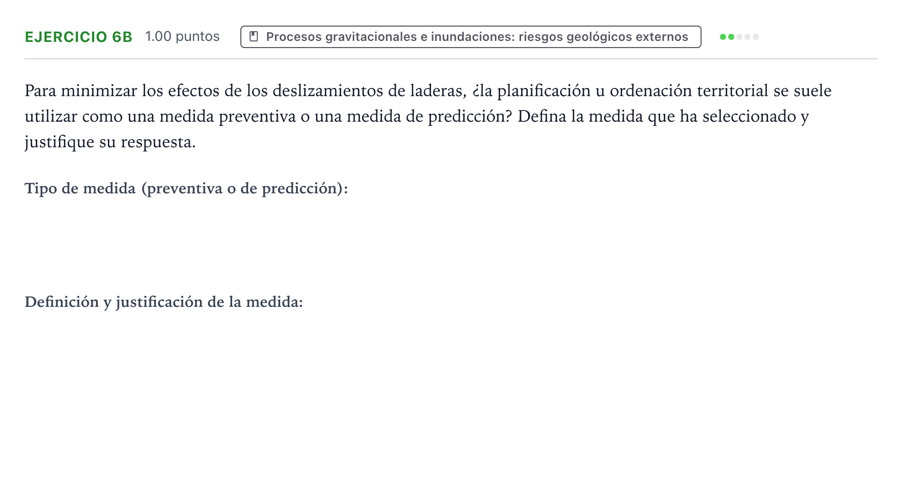 Enunciado: Ejercicio 6B · Geología y Ciencias Ambientales PAU Valencia Ordinaria 2025