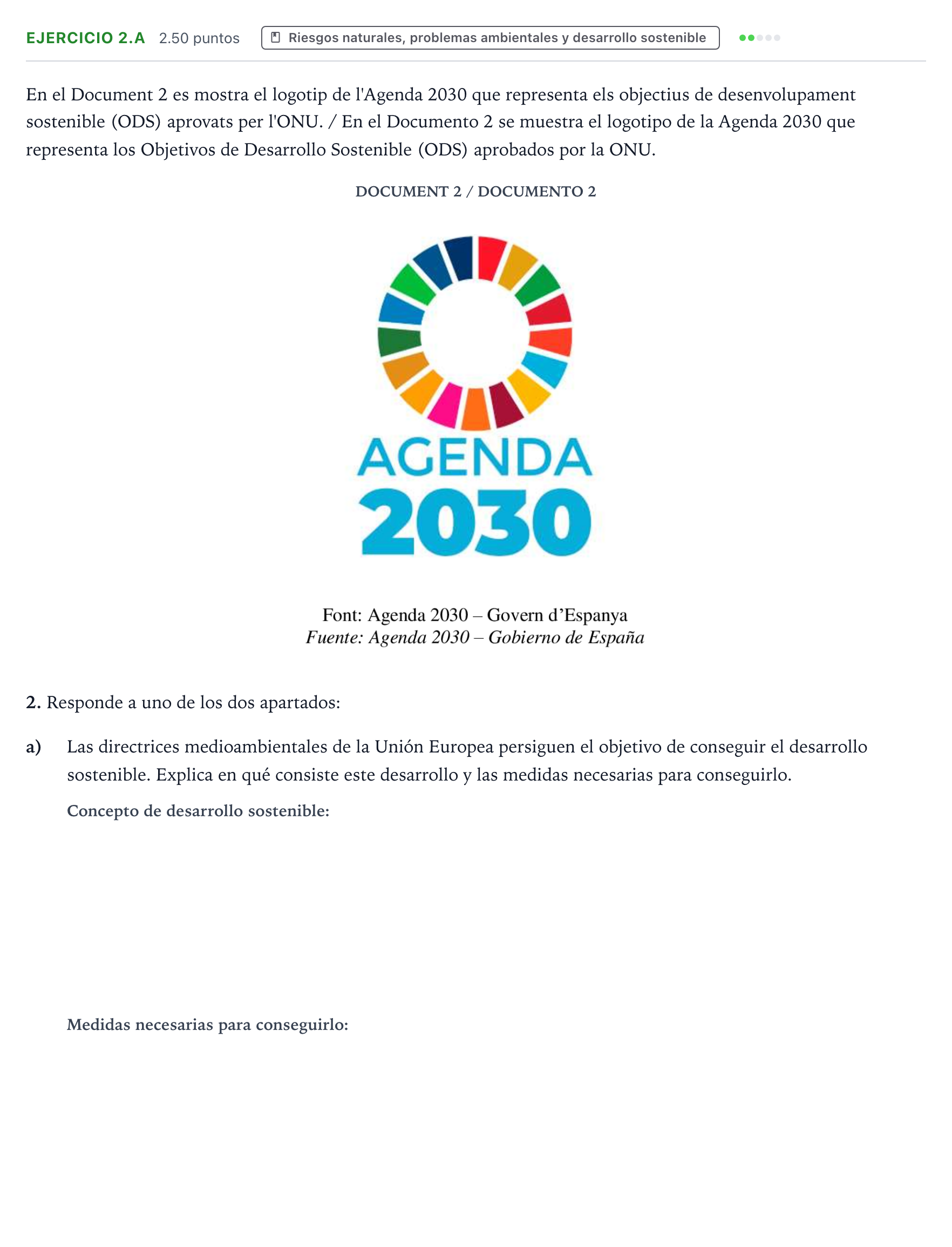 Enunciado: Ejercicio 2.a · Geografía PAU Valencia Extraordinaria DANA 2025