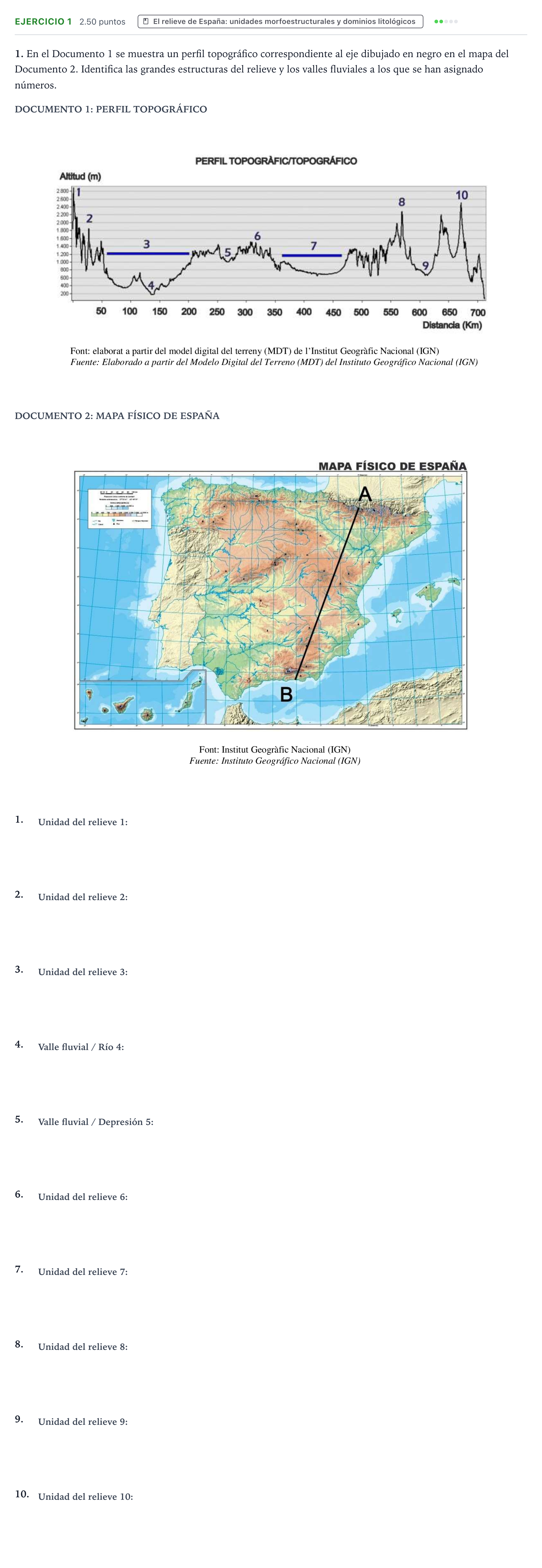 Enunciado: Problema 1 · Geografía PAU Valencia Ordinaria 2025