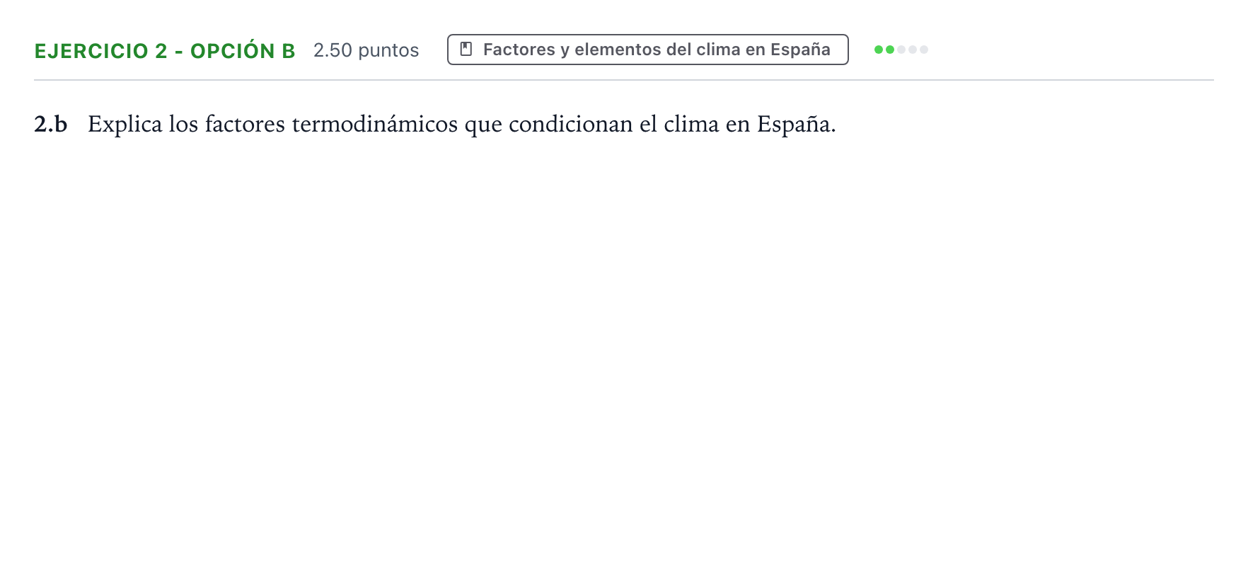 Enunciado: Ejercicio 2 - Opción b · Geografía PAU Valencia Ordinaria 2025