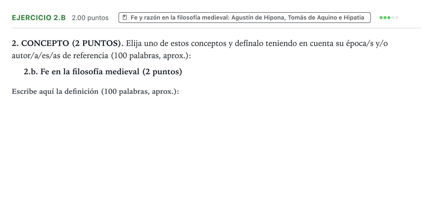 Enunciado: Ejercicio 2.b · Historia de la Filosofía PAU Valencia Ordinaria 2025