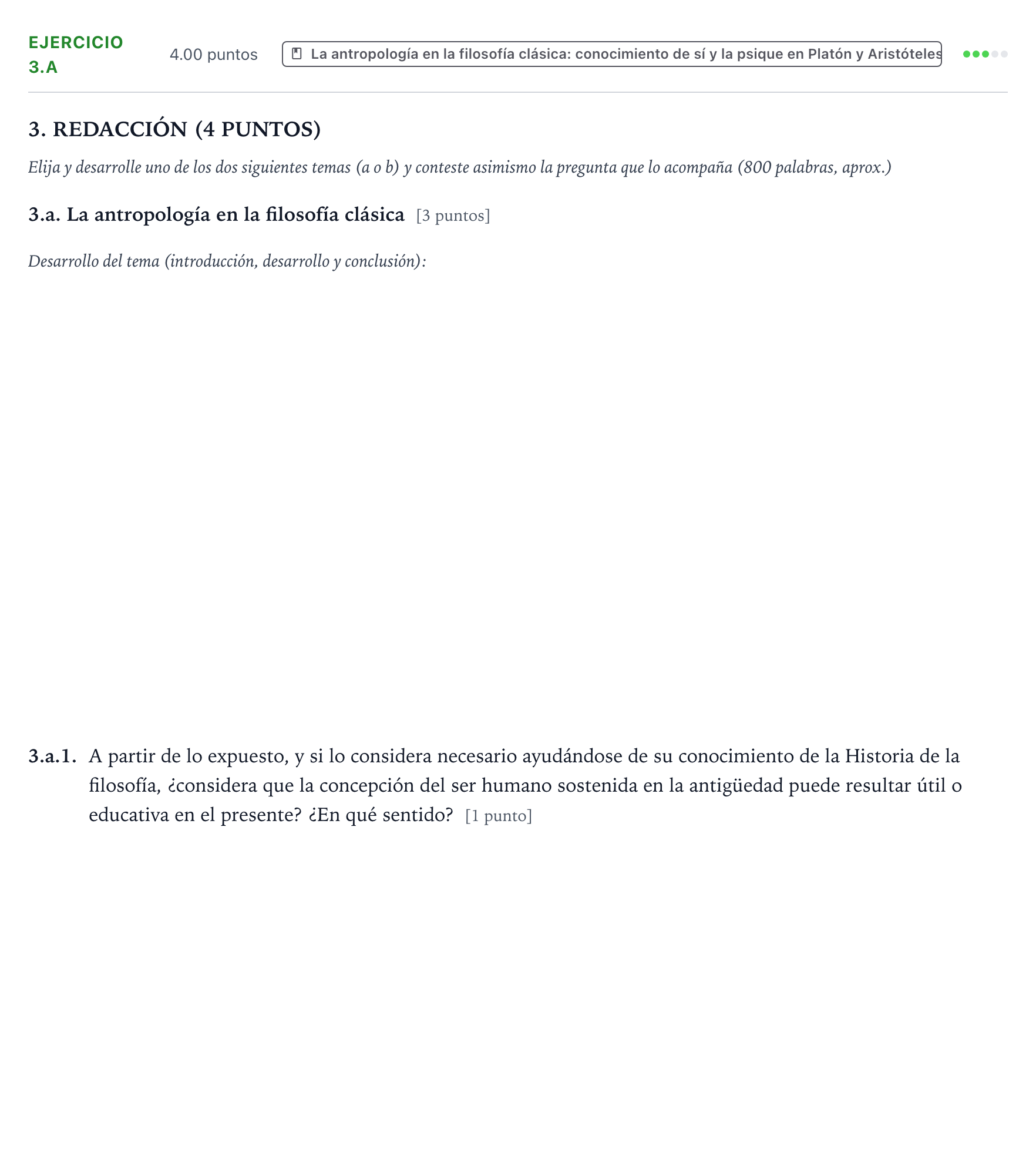 Enunciado: Ejercicio 3.a · Historia de la Filosofía PAU Valencia Ordinaria 2025