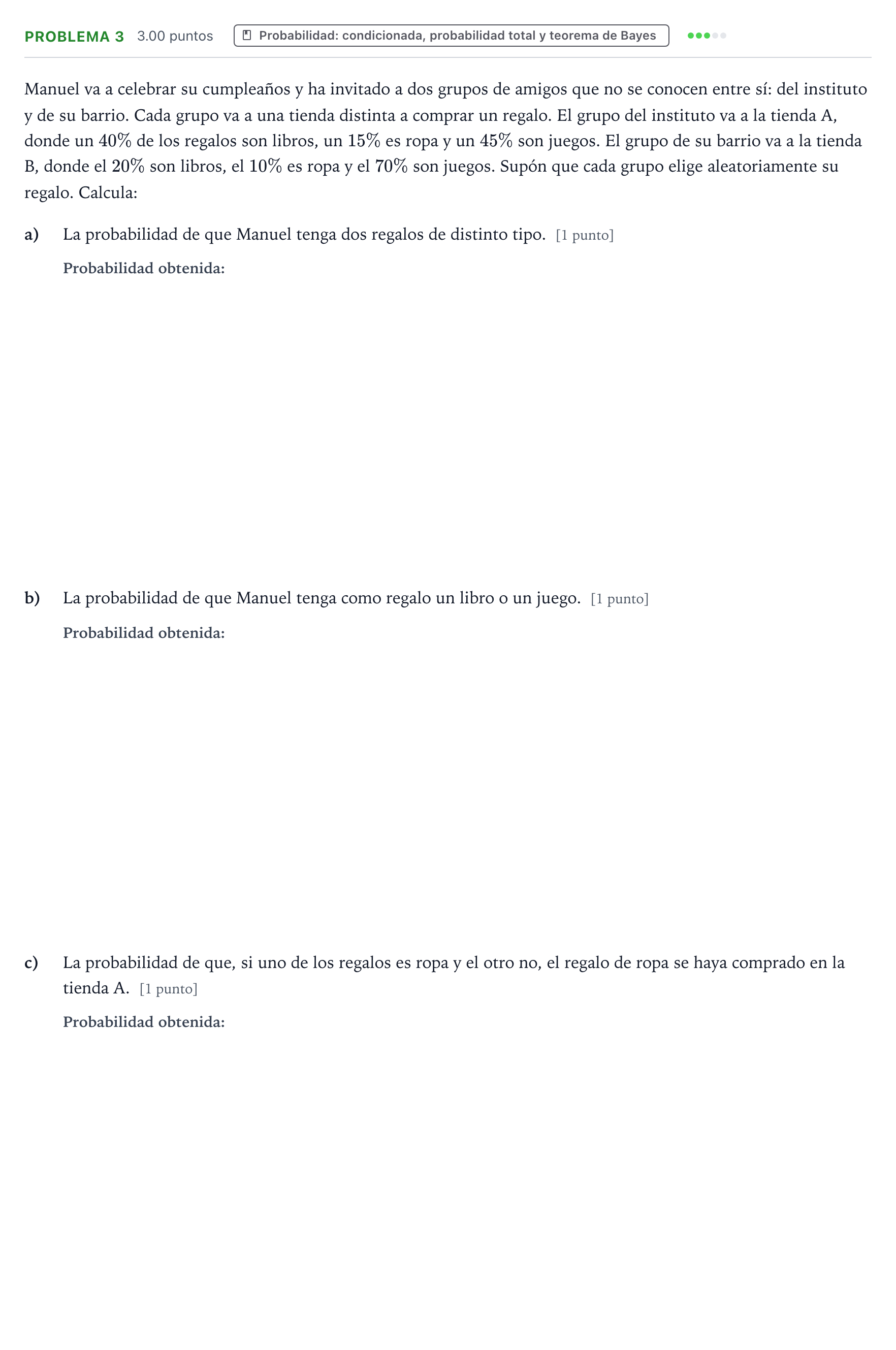 Enunciado: Problema 3 · Matemáticas aplicadas a las Ciencias Sociales II PAU Valencia Extraordinaria DANA 2025