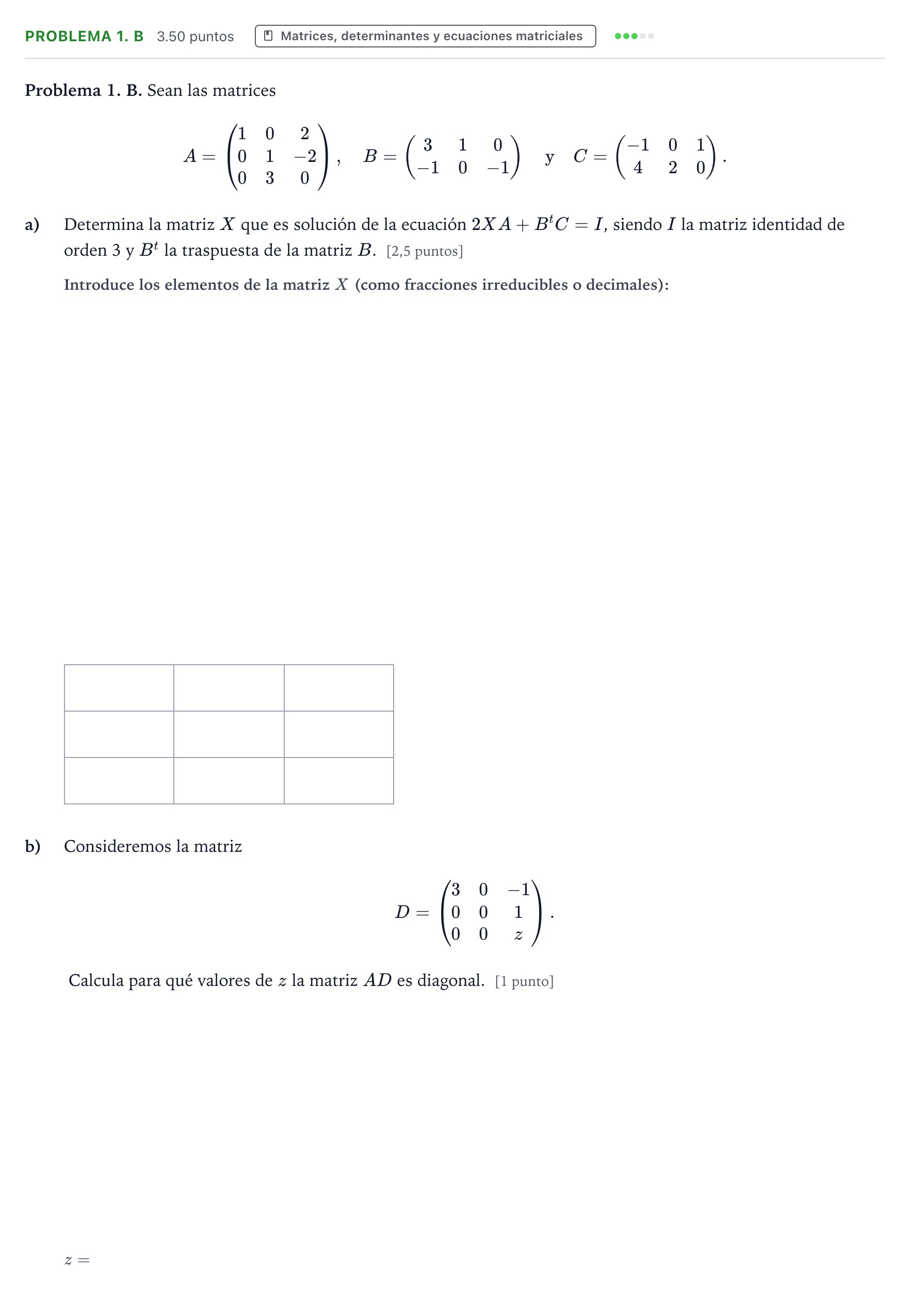 Enunciado: Problema 1. B · Matemáticas aplicadas a las Ciencias Sociales II PAU Valencia Extraordinaria 2025