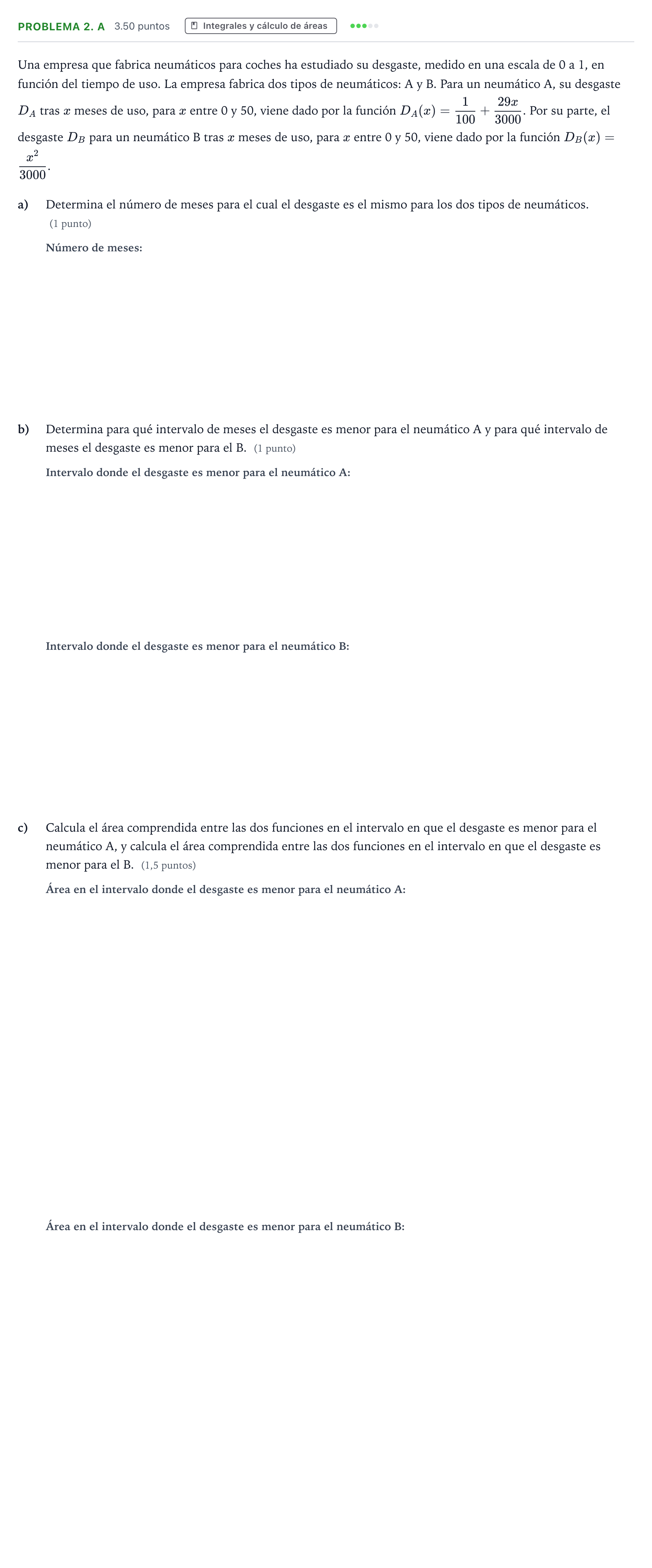 Enunciado: Problema 2. A · Matemáticas aplicadas a las Ciencias Sociales II PAU Valencia Extraordinaria 2025