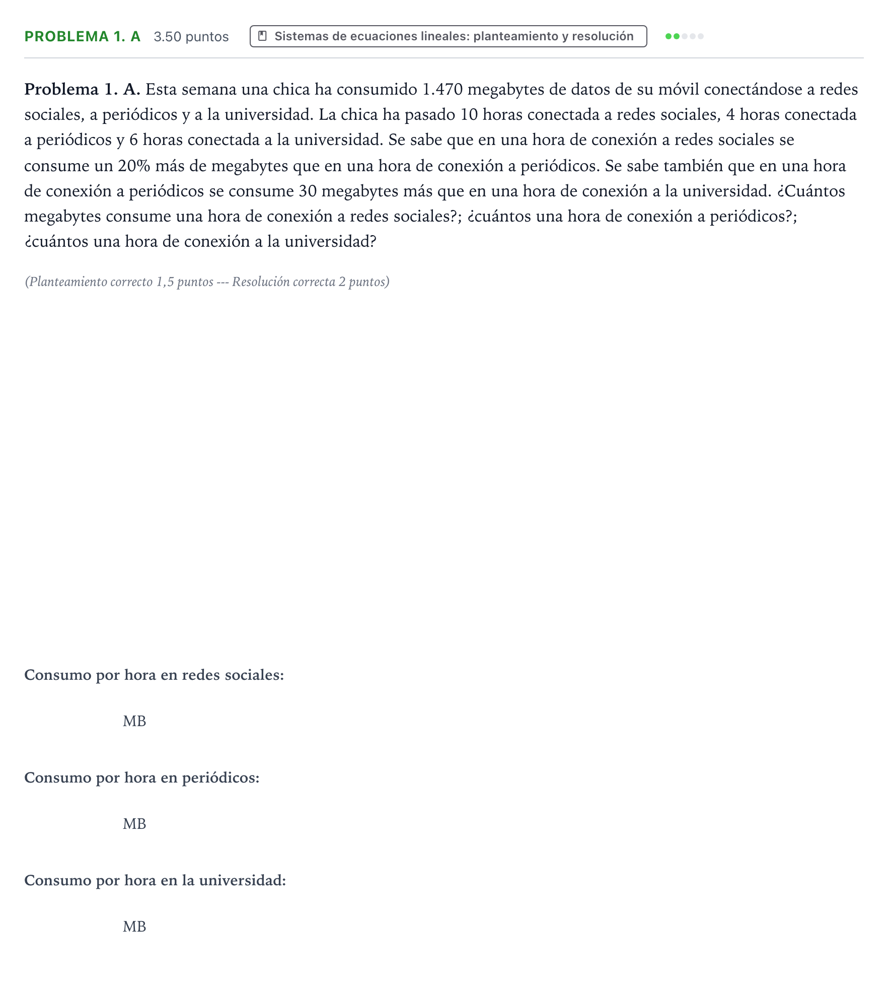 Enunciado: Problema 1. A · Matemáticas aplicadas a las Ciencias Sociales II PAU Valencia Extraordinaria solapamiento 2025