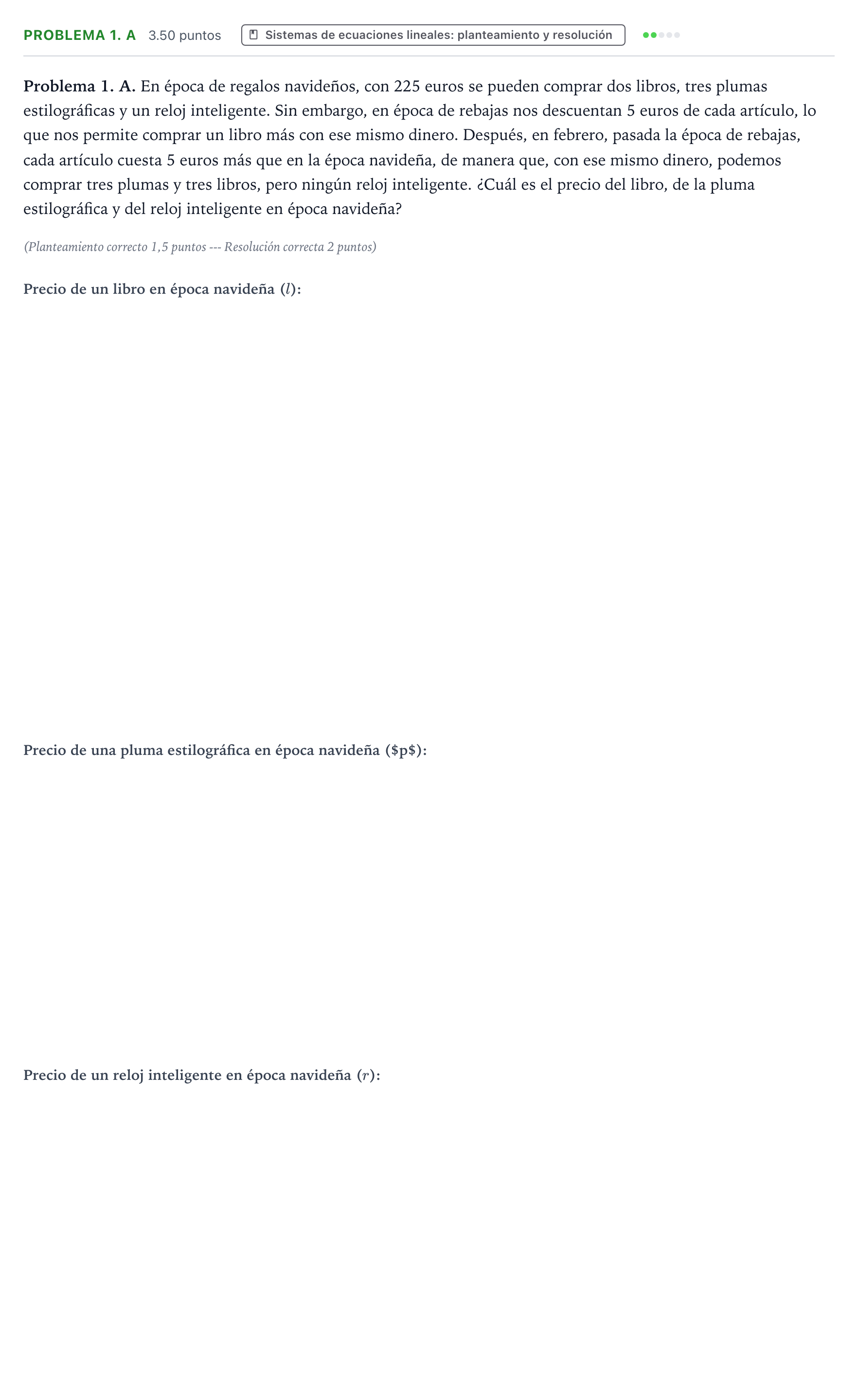 Enunciado: Problema 1. A · Matemáticas aplicadas a las Ciencias Sociales II PAU Valencia Ordinaria solapamiento 2025