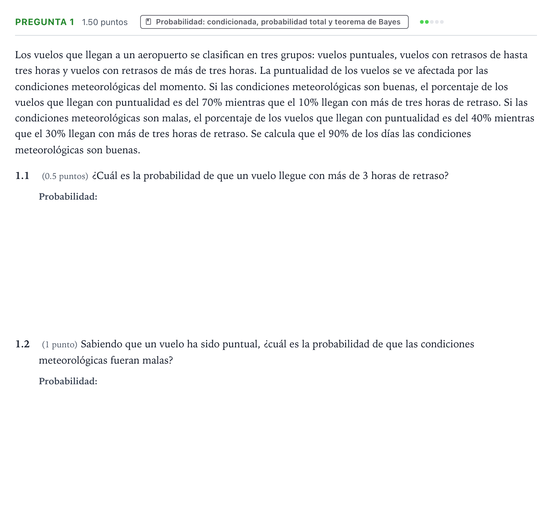 Enunciado: Pregunta 1 - Probabilidad · Matemáticas II PAU Valencia Extraordinaria DANA 2025