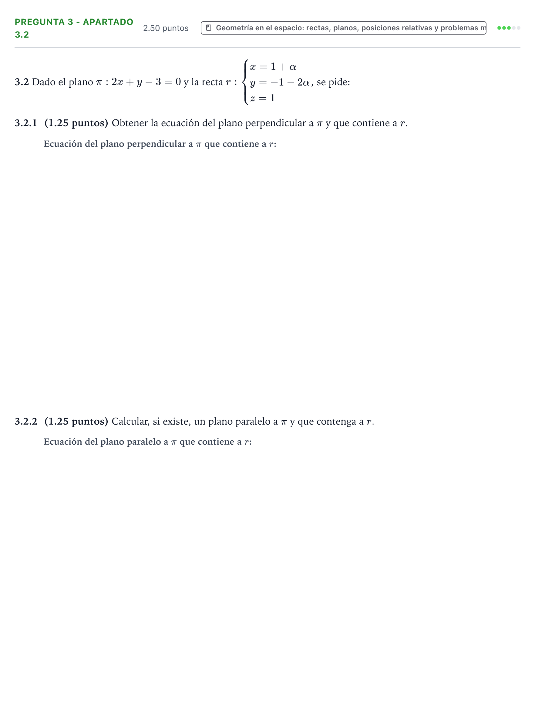 Enunciado: Pregunta 3 - Apartado 3.2 · Matemáticas II PAU Valencia Extraordinaria DANA 2025