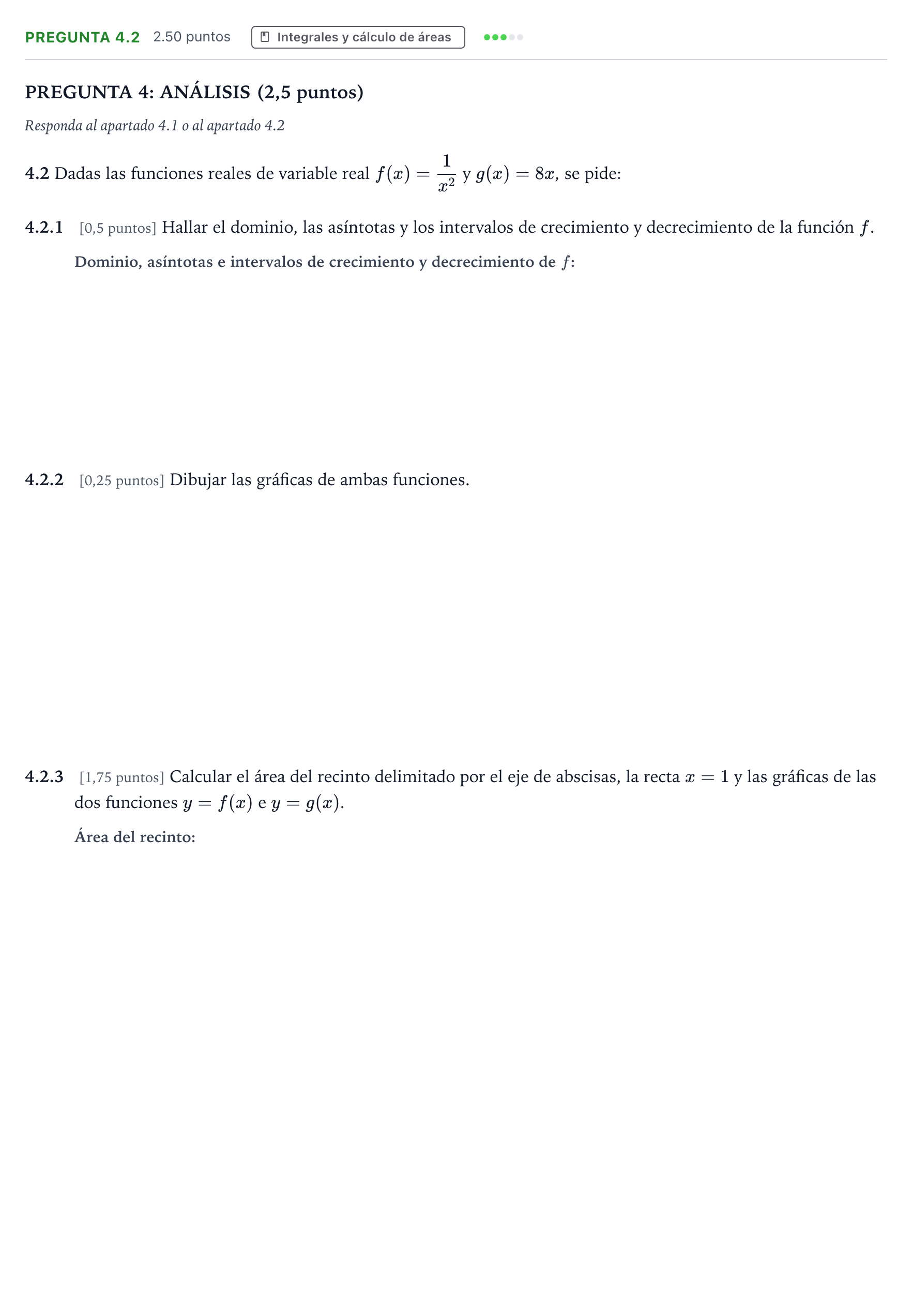 Enunciado: Pregunta 4.2 · Matemáticas II PAU Valencia Extraordinaria 2025