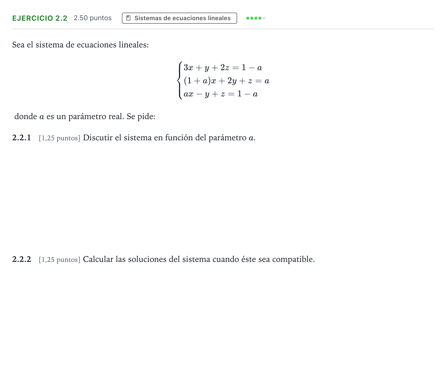 Enunciado: Ejercicio 2.2 · Matemáticas II PAU Valencia Extraordinaria solapamiento 2025