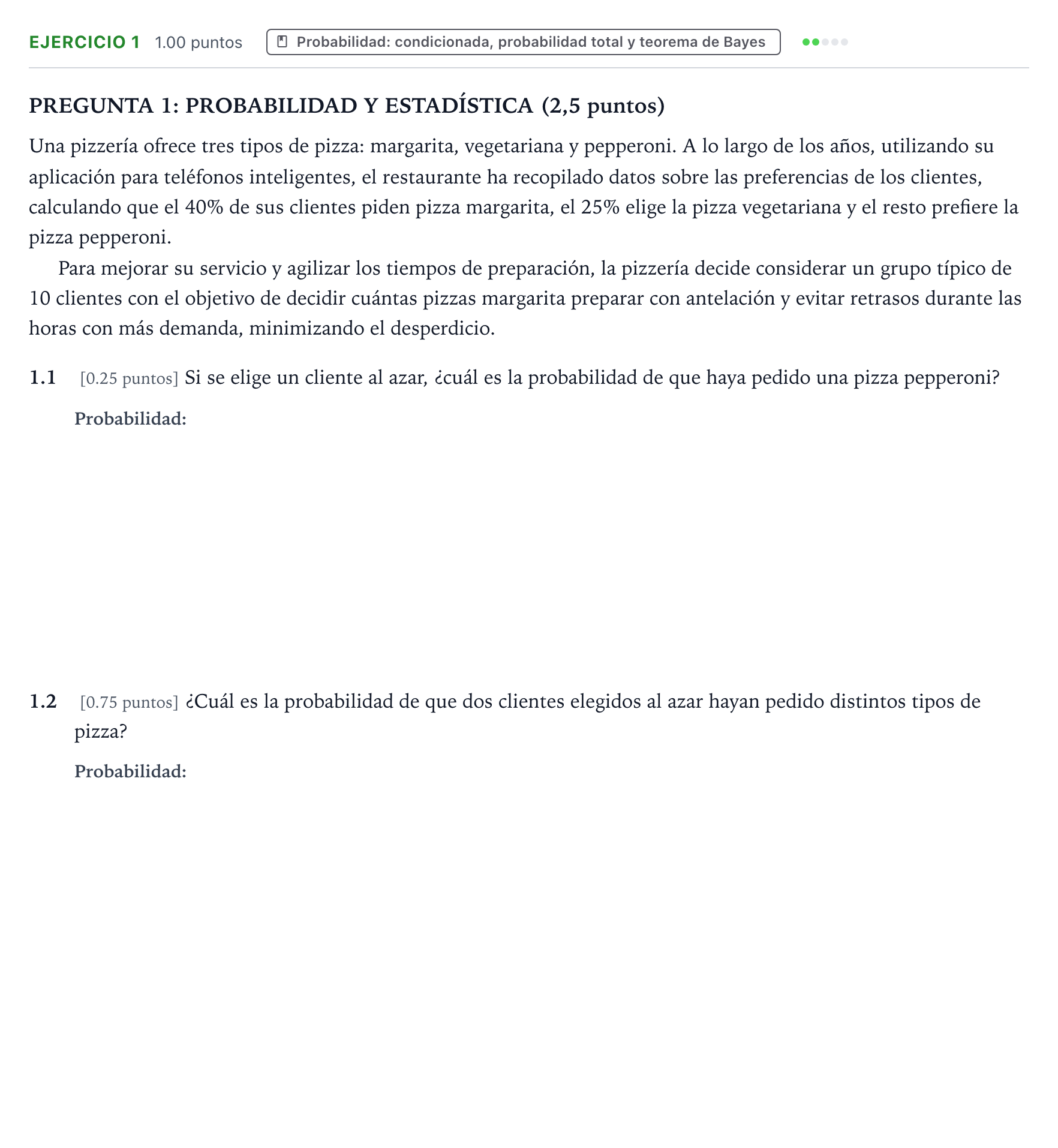 Enunciado: Ejercicio 1 - Probabilidad · Matemáticas II PAU Valencia Ordinaria 2025