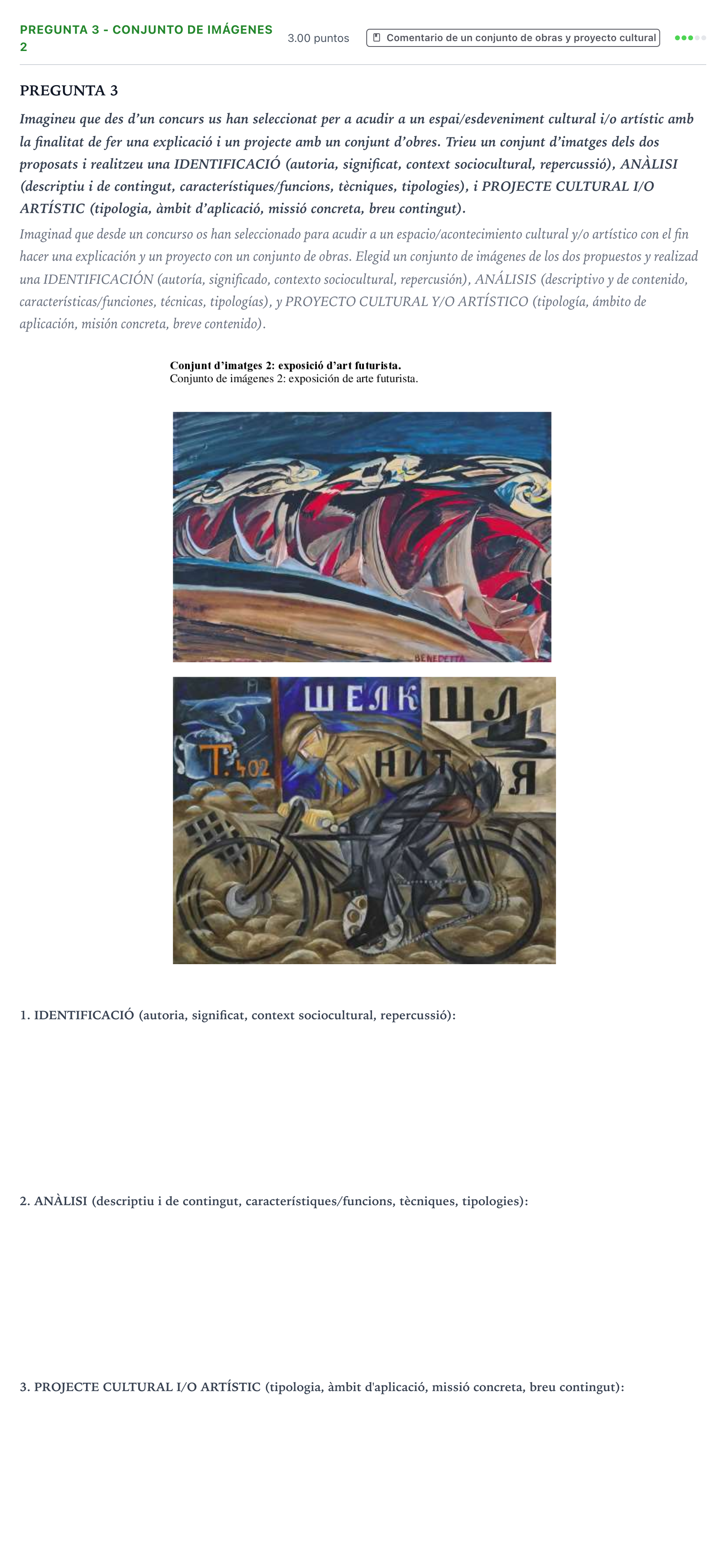 Enunciado: Pregunta 3 - Conjunto de imágenes 2 · Movimientos Culturales y Artísticos PAU Valencia Extraordinaria 2025