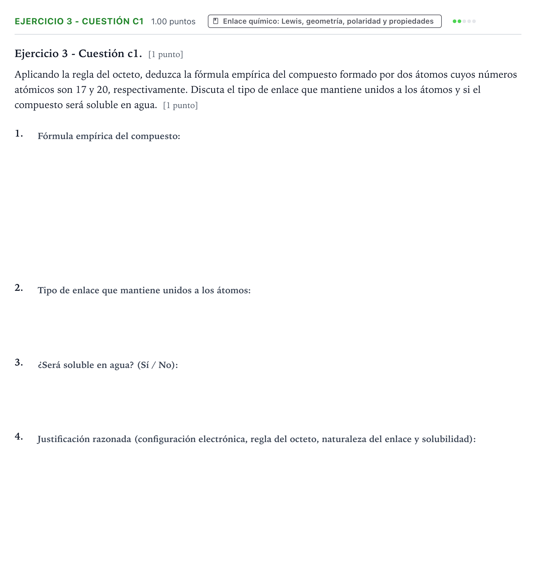 Enunciado: Ejercicio 3 - Cuestión c1 · Química PAU Valencia Extraordinaria DANA 2025