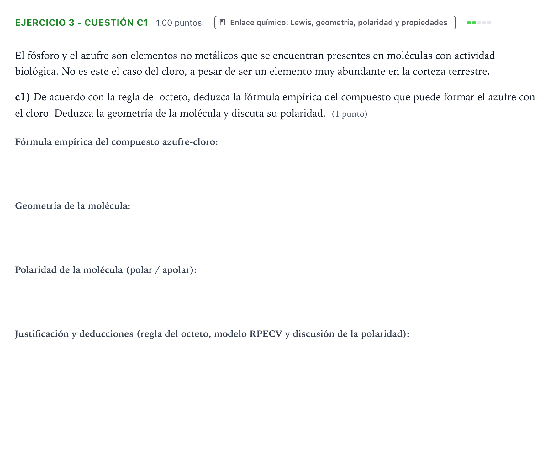 Enunciado: Ejercicio 3 - Cuestión c1 · Química PAU Valencia Extraordinaria 2025