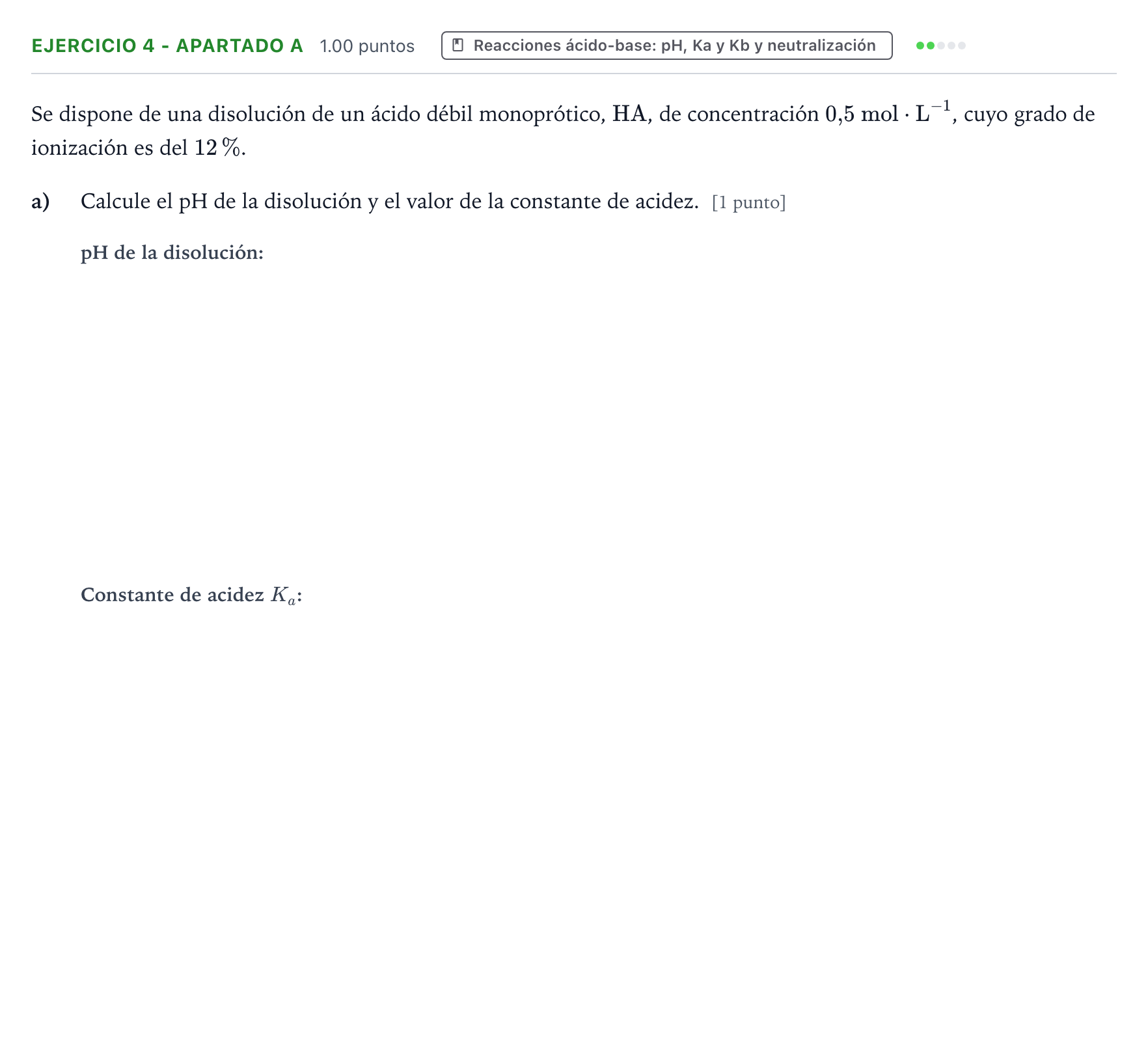 Enunciado: Ejercicio 4 - Apartado a · Química PAU Valencia Extraordinaria 2025
