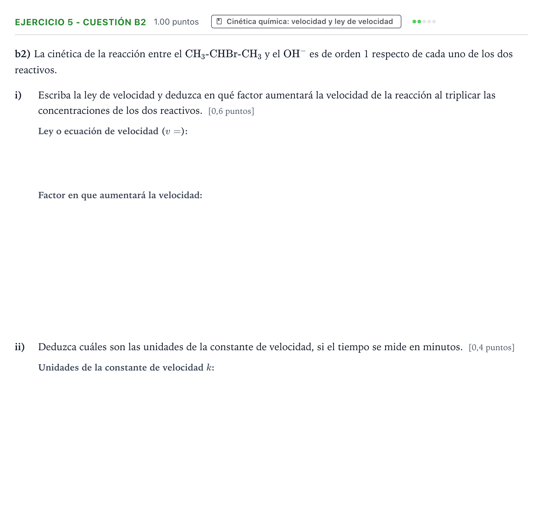 Enunciado: Ejercicio 5 - Cuestión b2 · Química PAU Valencia Ordinaria 2025