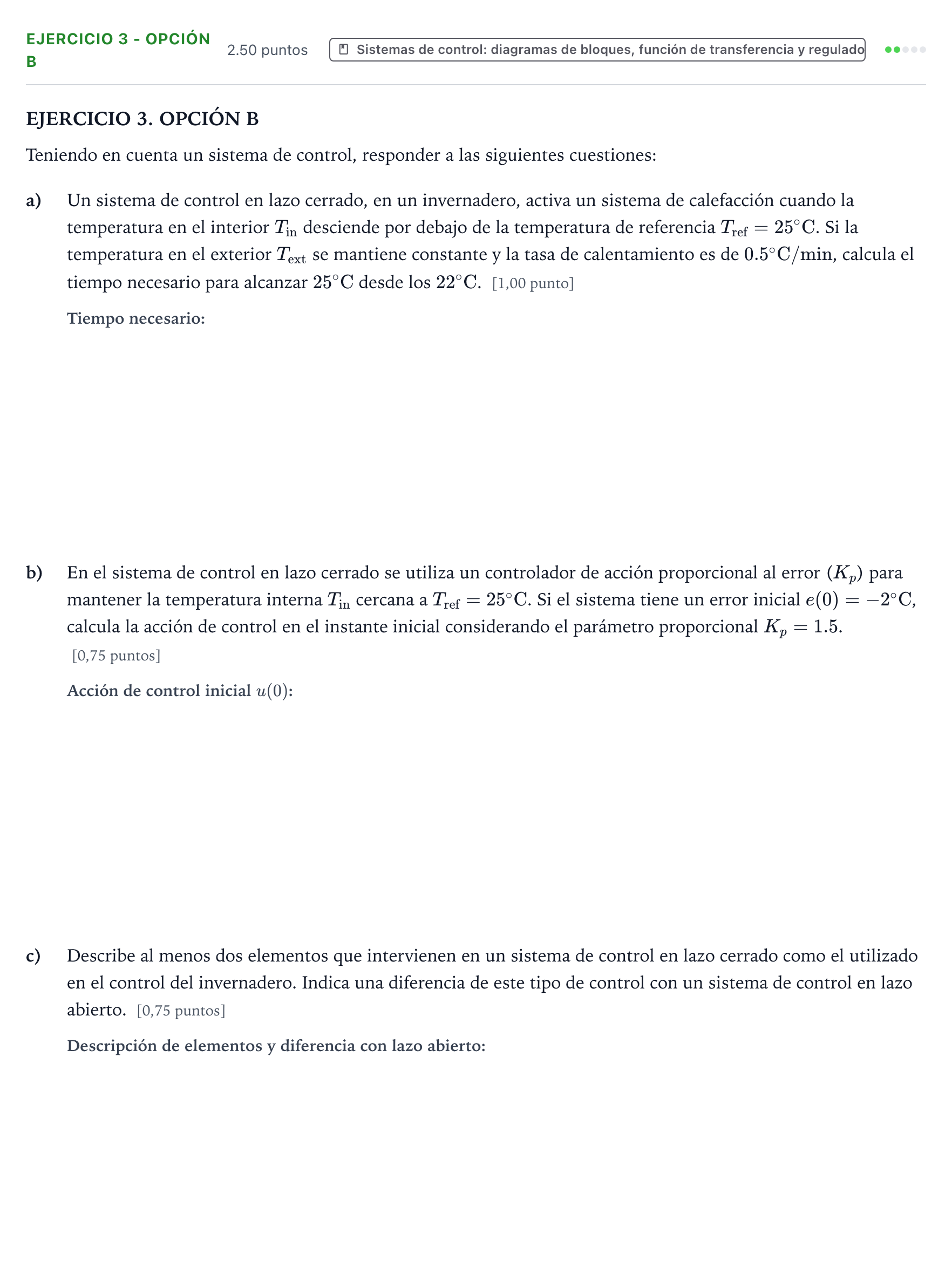 Enunciado: Ejercicio 3 - Opción B · Tecnología e Ingeniería II PAU Valencia Extraordinaria 2025