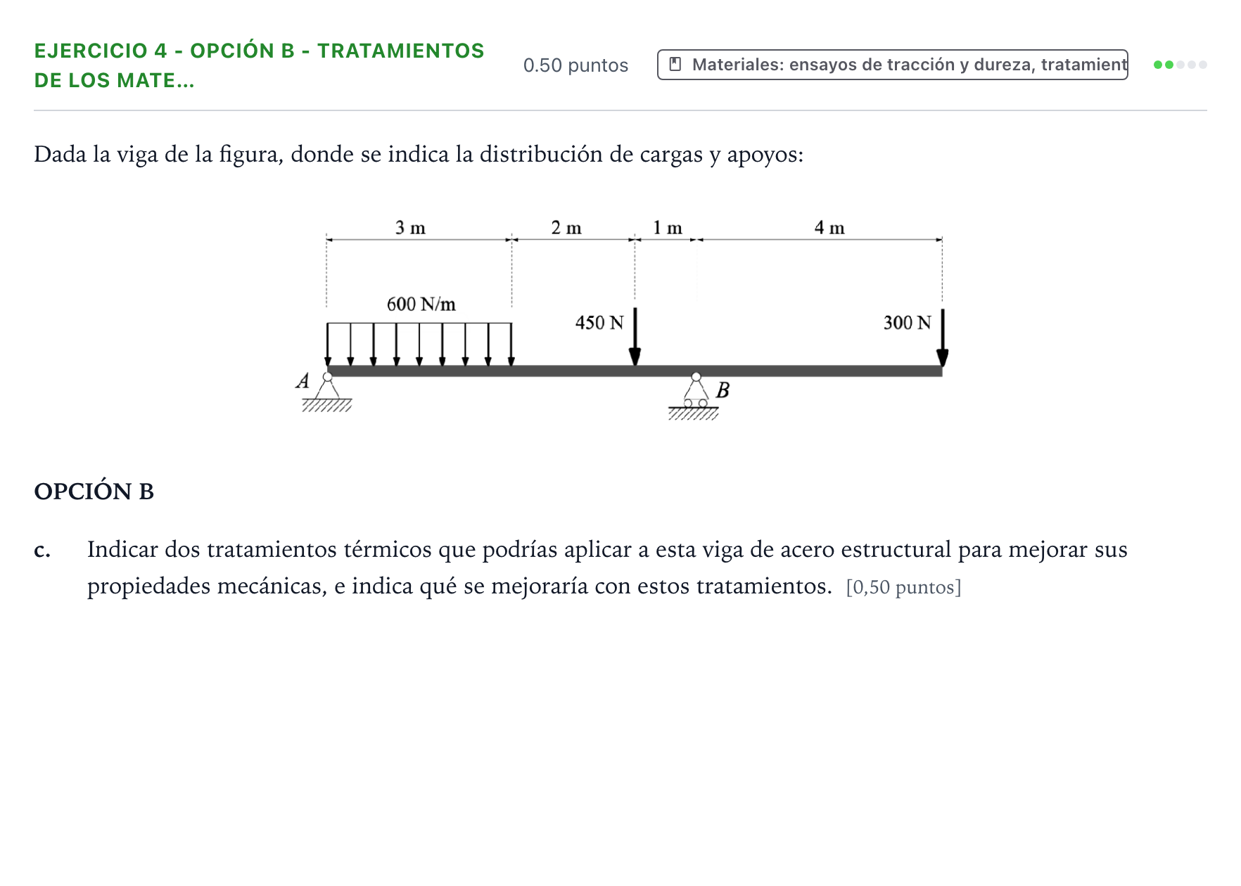 Enunciado: Ejercicio 4 - Opción B - Tratamientos de los mate… · Tecnología e Ingeniería II PAU Valencia Extraordinaria 2025