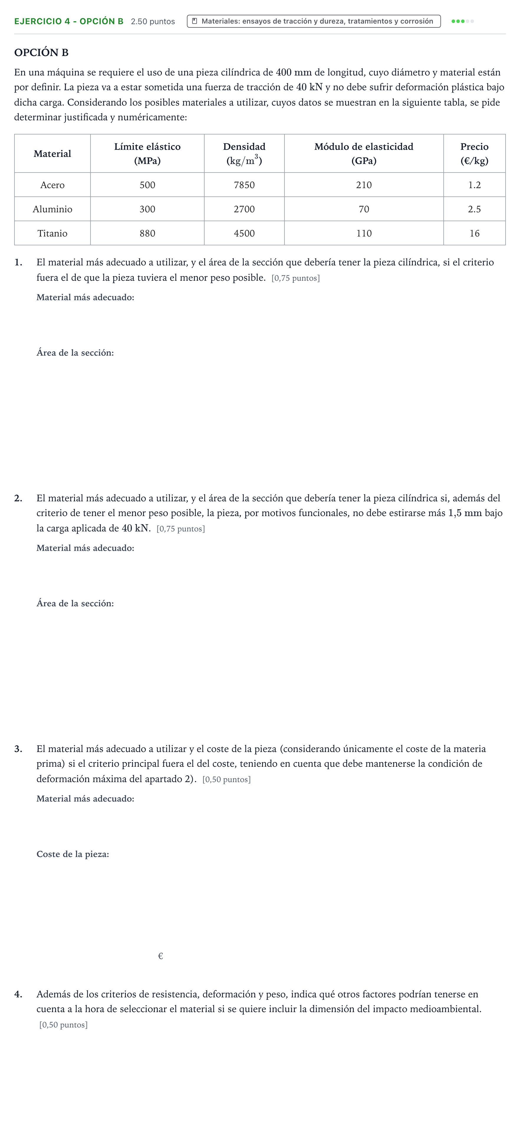 Enunciado: Ejercicio 4 - Opción B · Tecnología e Ingeniería II PAU Valencia Ordinaria 2025