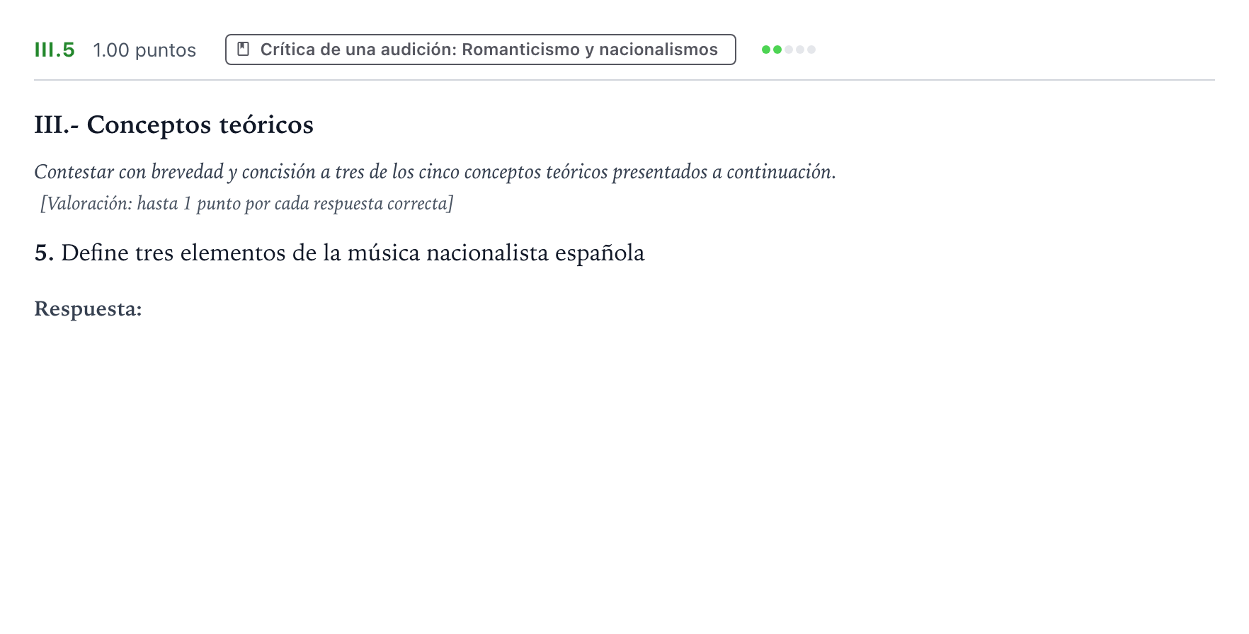 Enunciado: Ejercicio III.5 · Análisis Musical II PAU Valencia Ordinaria 2024