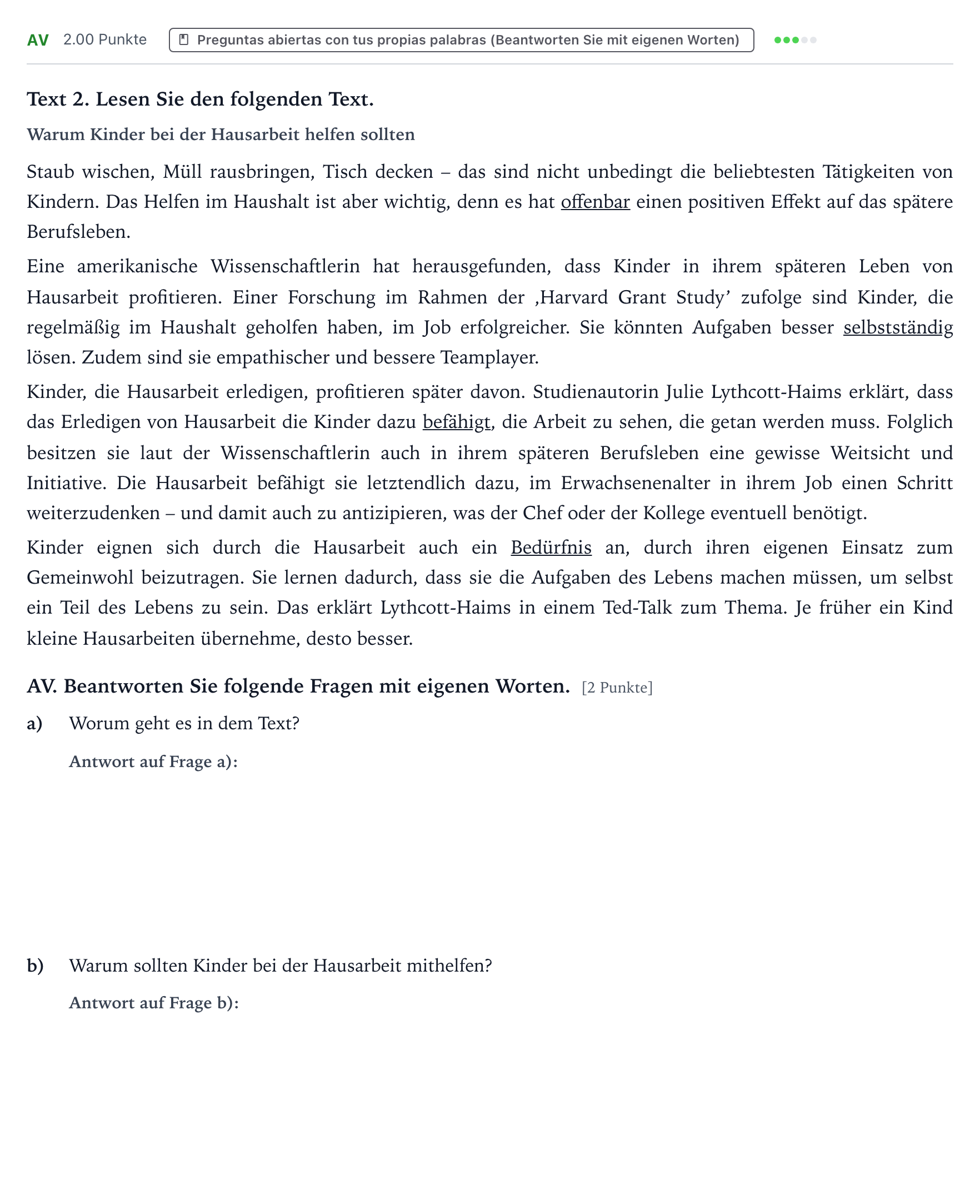 Enunciado: Ejercicio AV · Alemán PAU Valencia Ordinaria 2024