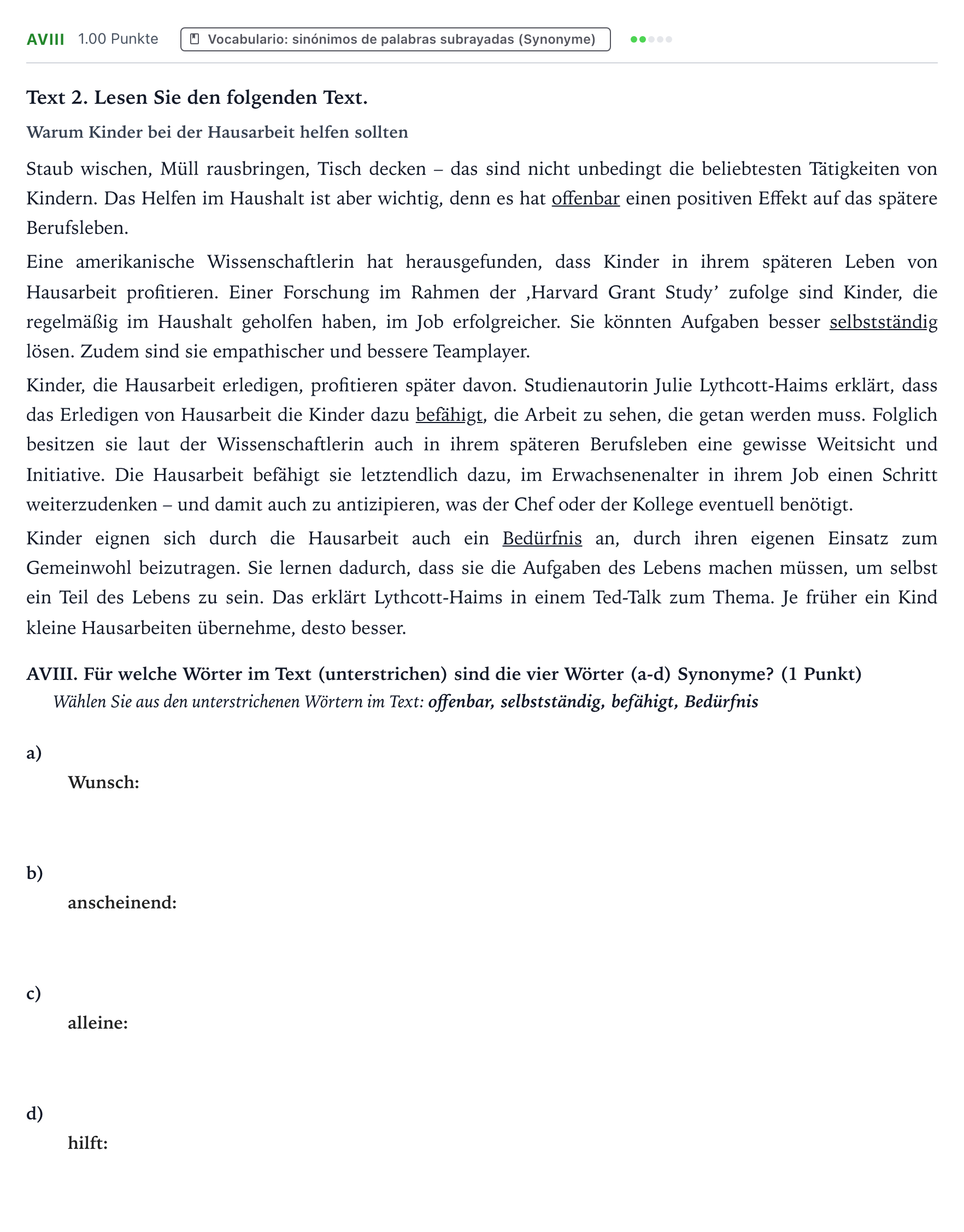 Enunciado: Ejercicio AVIII · Alemán PAU Valencia Ordinaria 2024