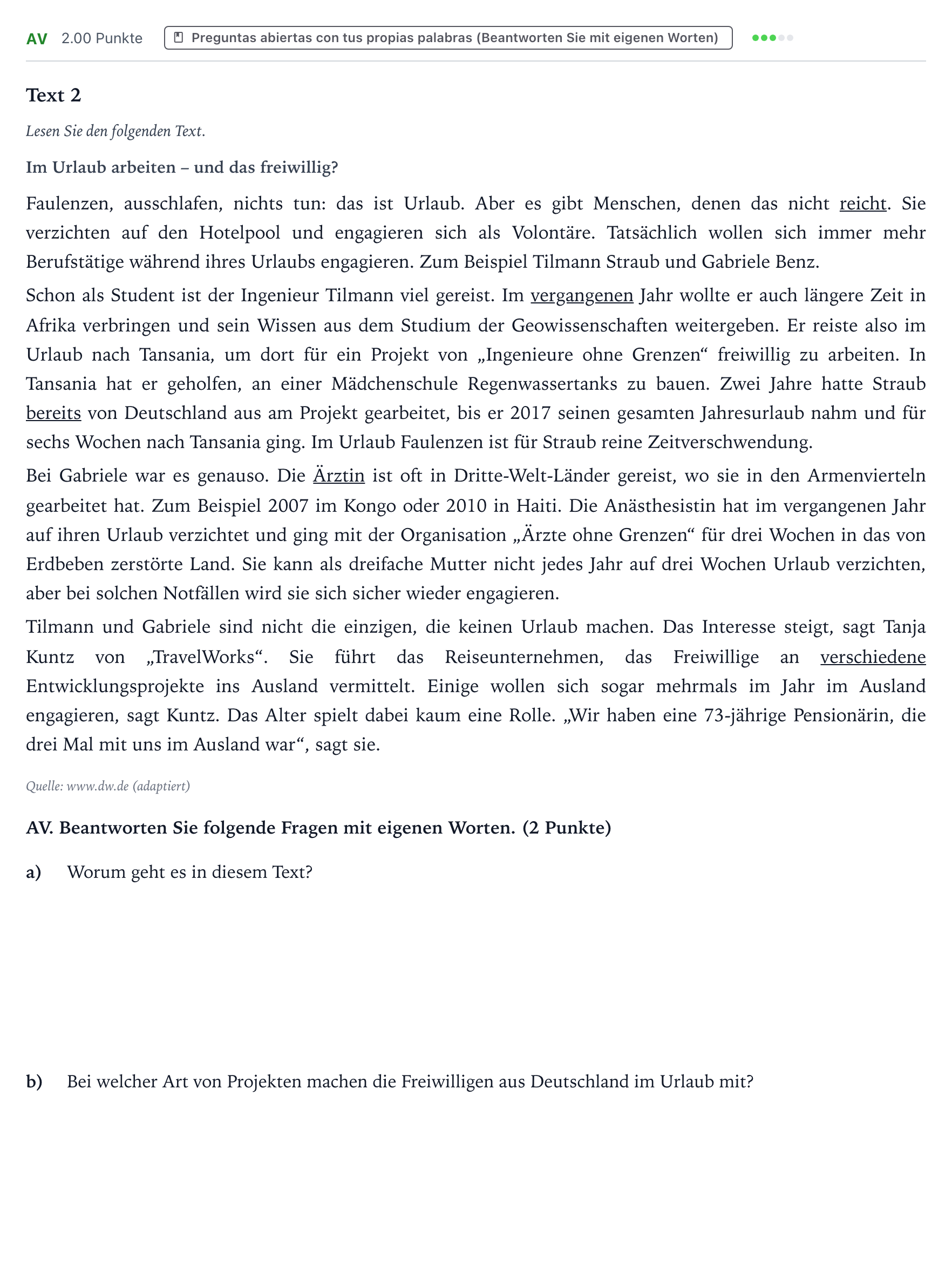 Enunciado: Ejercicio AV · Alemán PAU Valencia Ordinaria solapamiento 2024