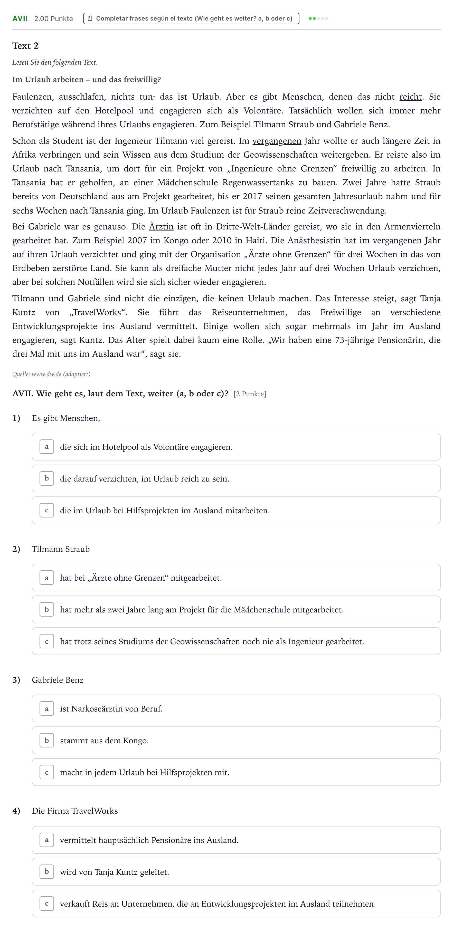 Enunciado: Ejercicio AVII · Alemán PAU Valencia Ordinaria solapamiento 2024