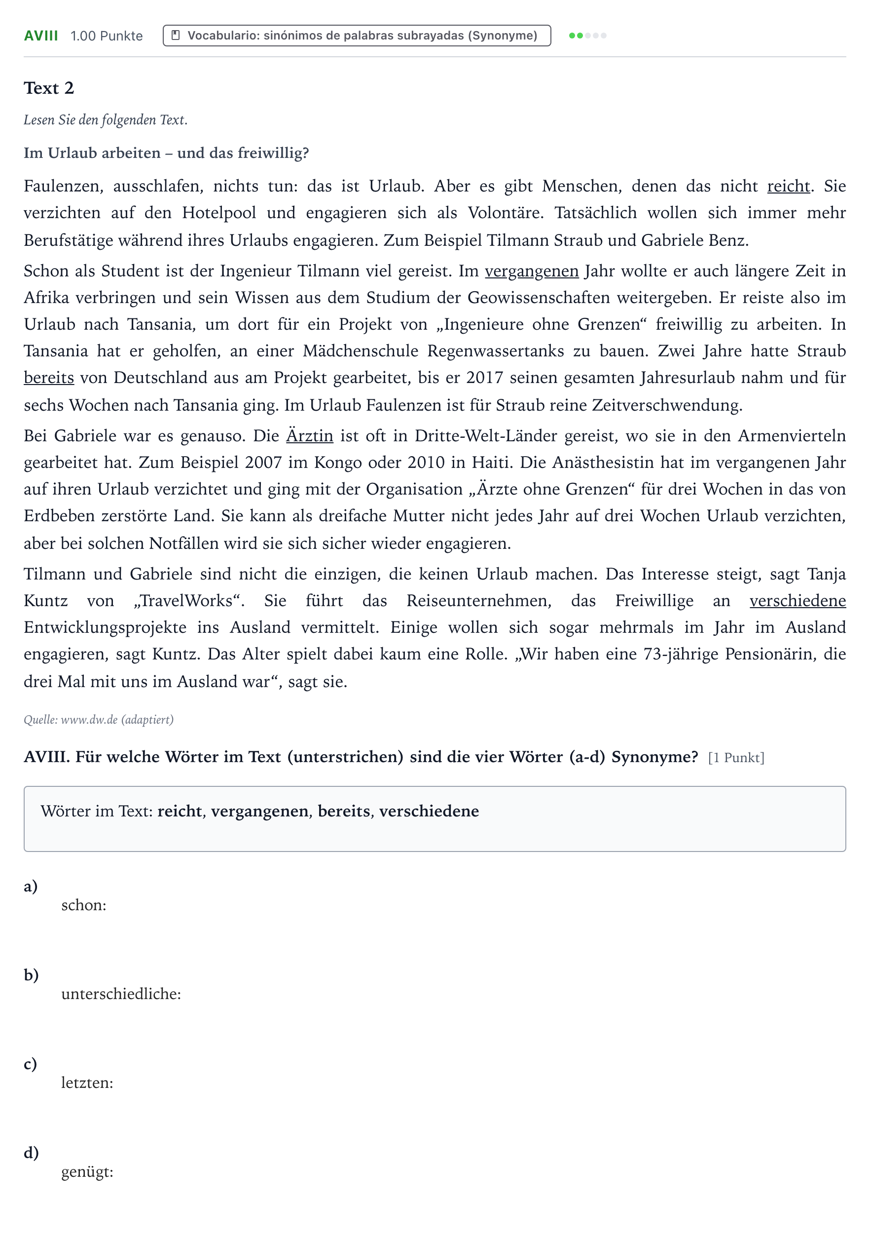 Enunciado: Ejercicio AVIII · Alemán PAU Valencia Ordinaria solapamiento 2024