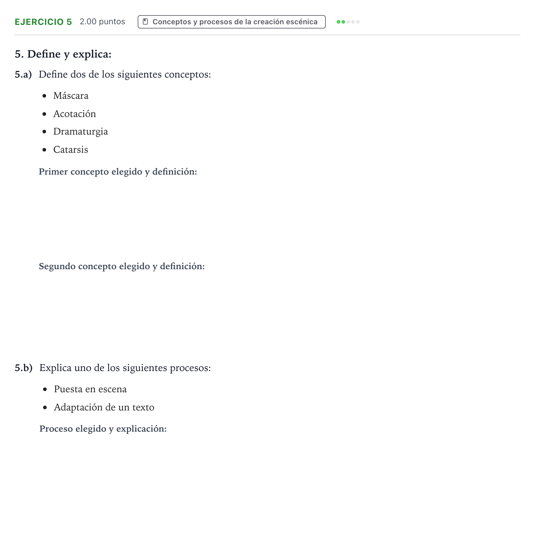 Enunciado: Problema 5 · Artes Escénicas PAU Valencia Ordinaria 2024