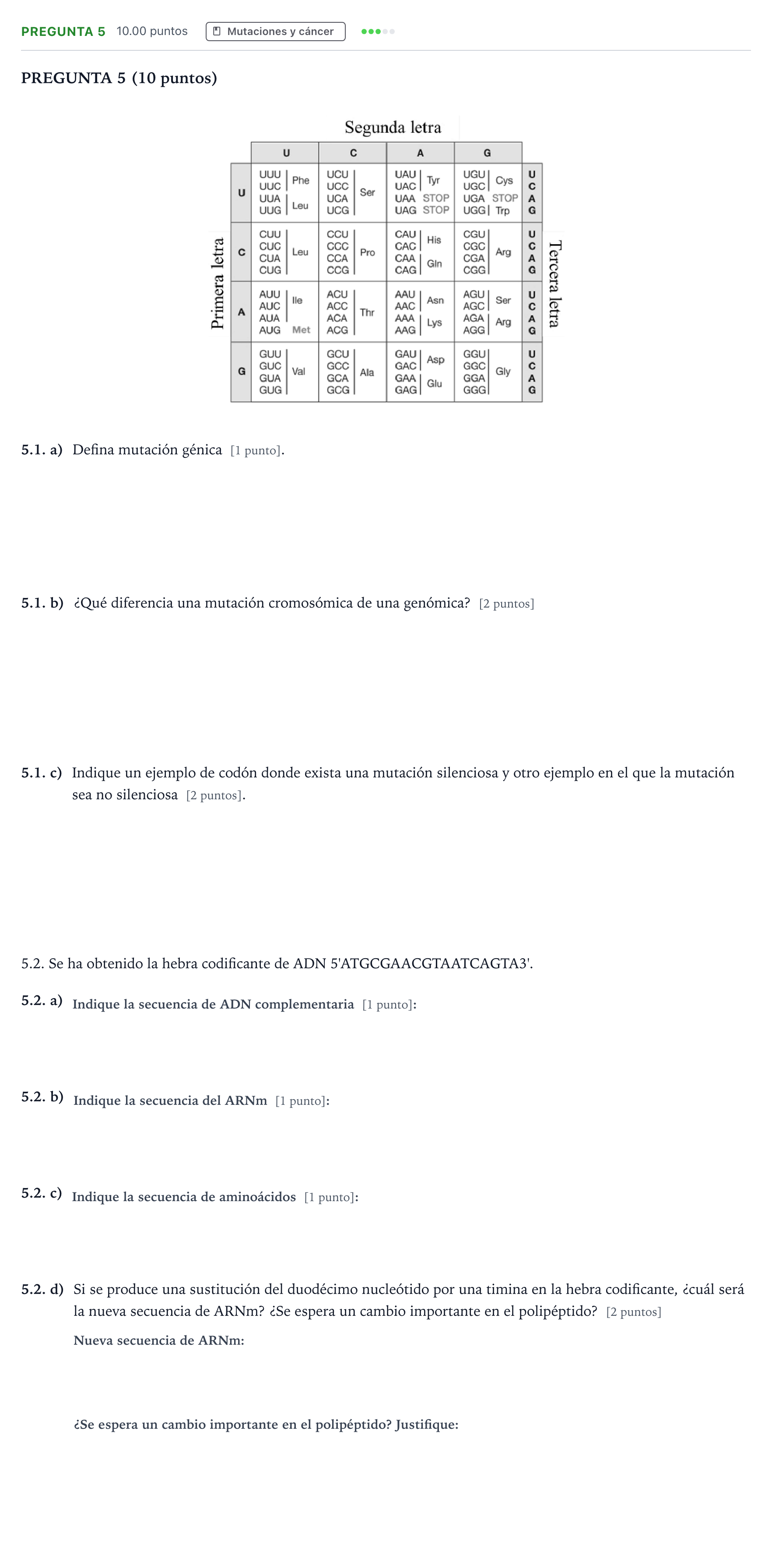 Enunciado: Pregunta 5 · Biología PAU Valencia Ordinaria 2024