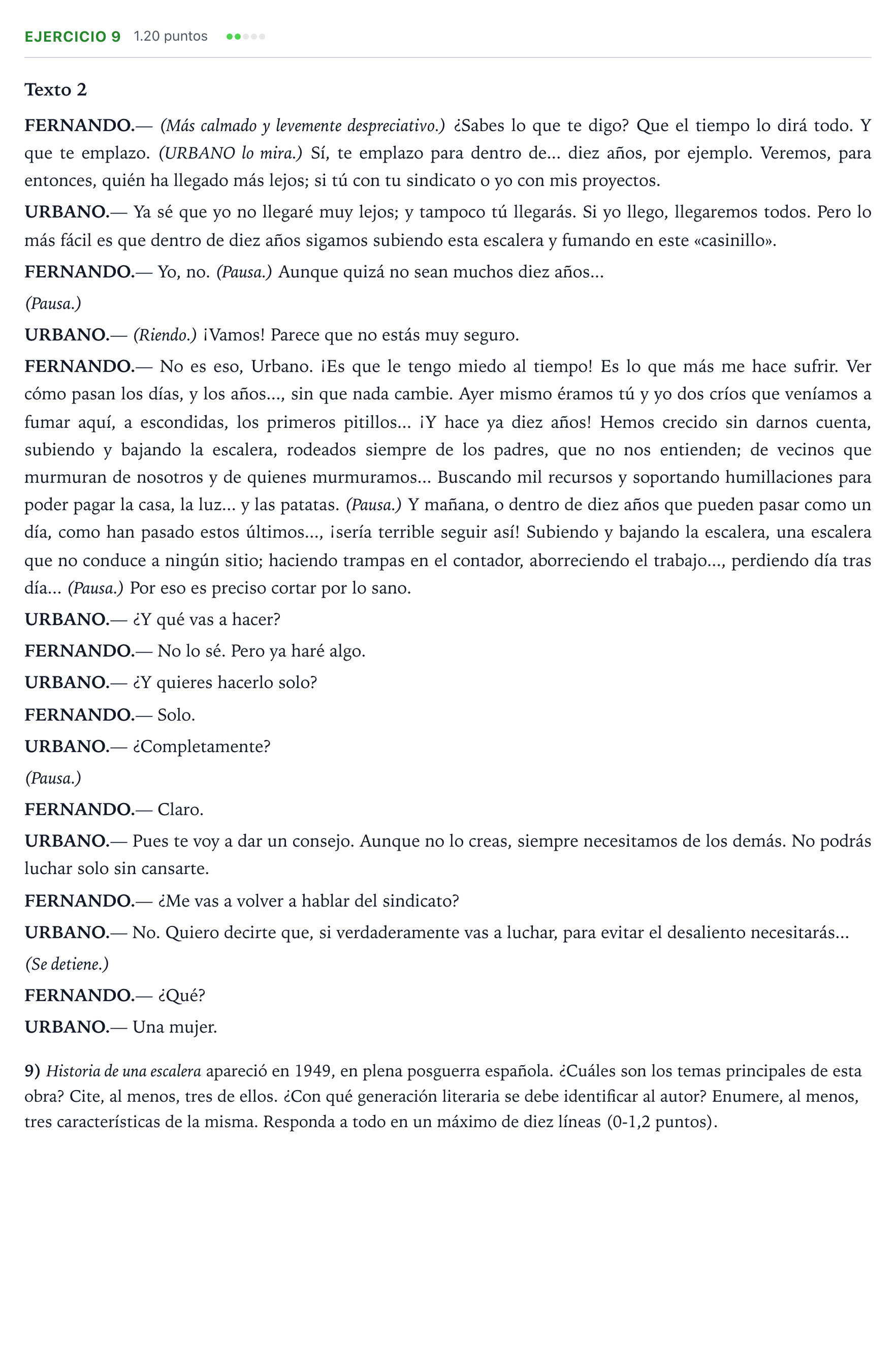 Enunciado: Problema 9 · Lengua Castellana y Literatura II PAU Valencia Ordinaria 2024