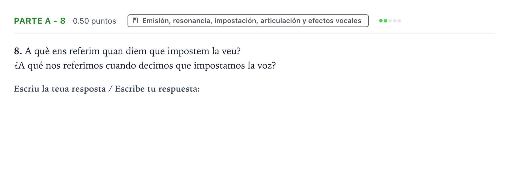 Enunciado: Ejercicio Parte A - 8 · Coro y Técnica Vocal PAU Valencia Ordinaria 2024