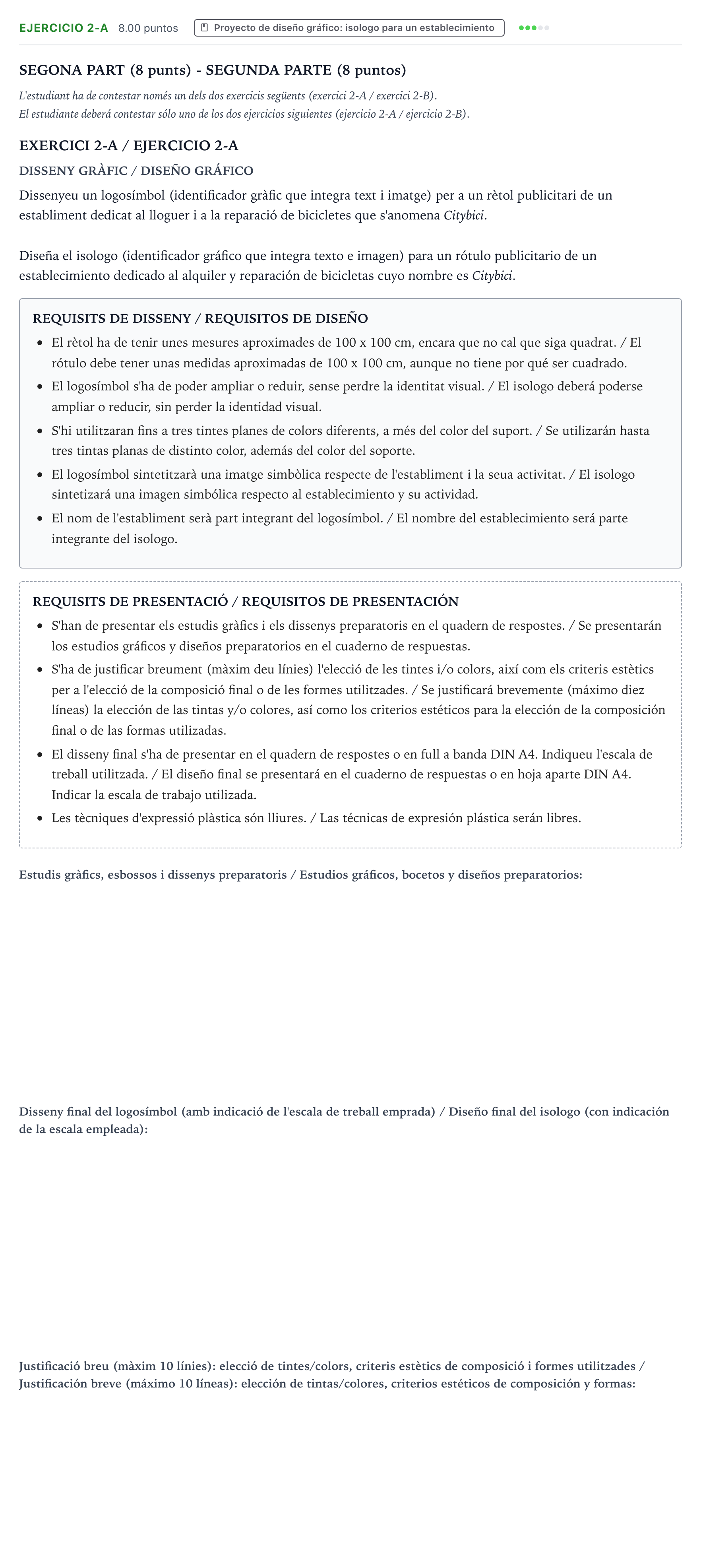 Enunciado: Ejercicio 2-A · Diseño PAU Valencia Ordinaria 2024