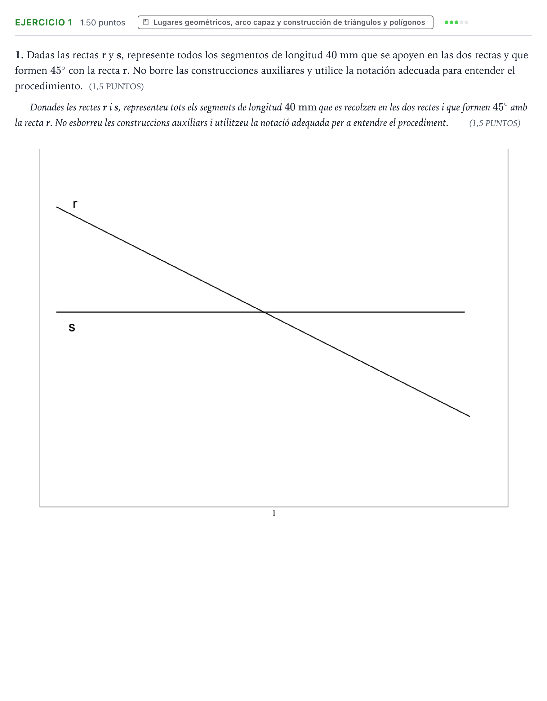 Enunciado: Problema 1 · Dibujo técnico II PAU Valencia Extraordinaria 2024