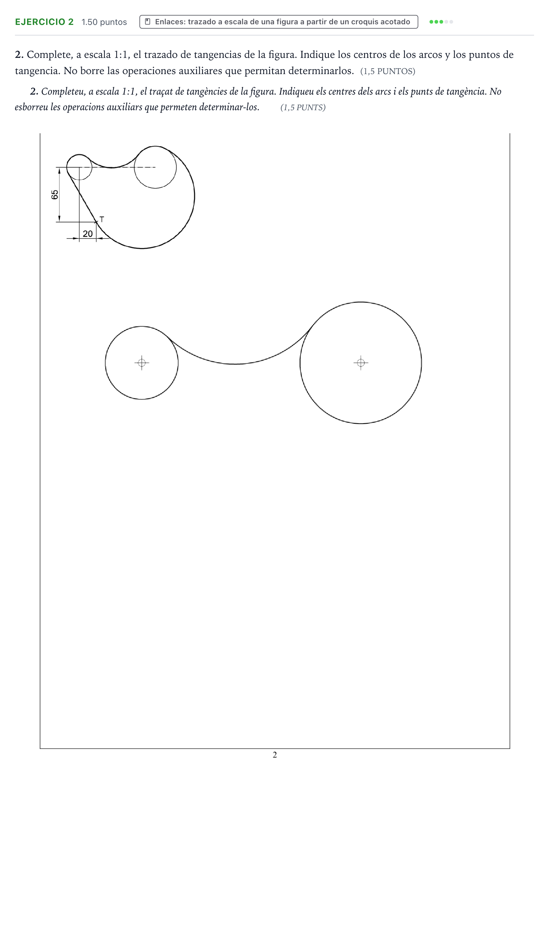 Enunciado: Problema 2 · Dibujo técnico II PAU Valencia Extraordinaria 2024