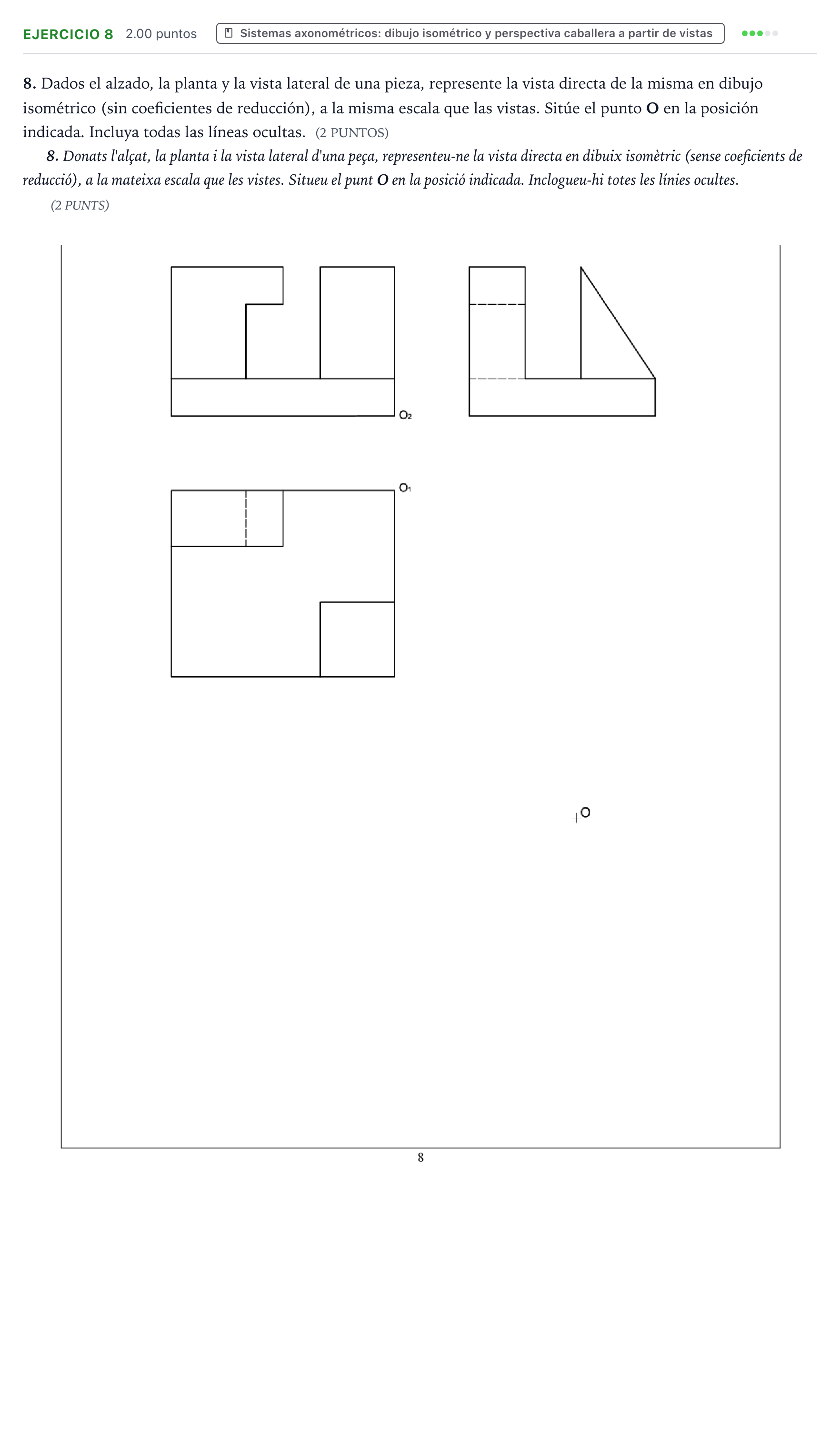 Enunciado: Problema 8 · Dibujo técnico II PAU Valencia Extraordinaria 2024