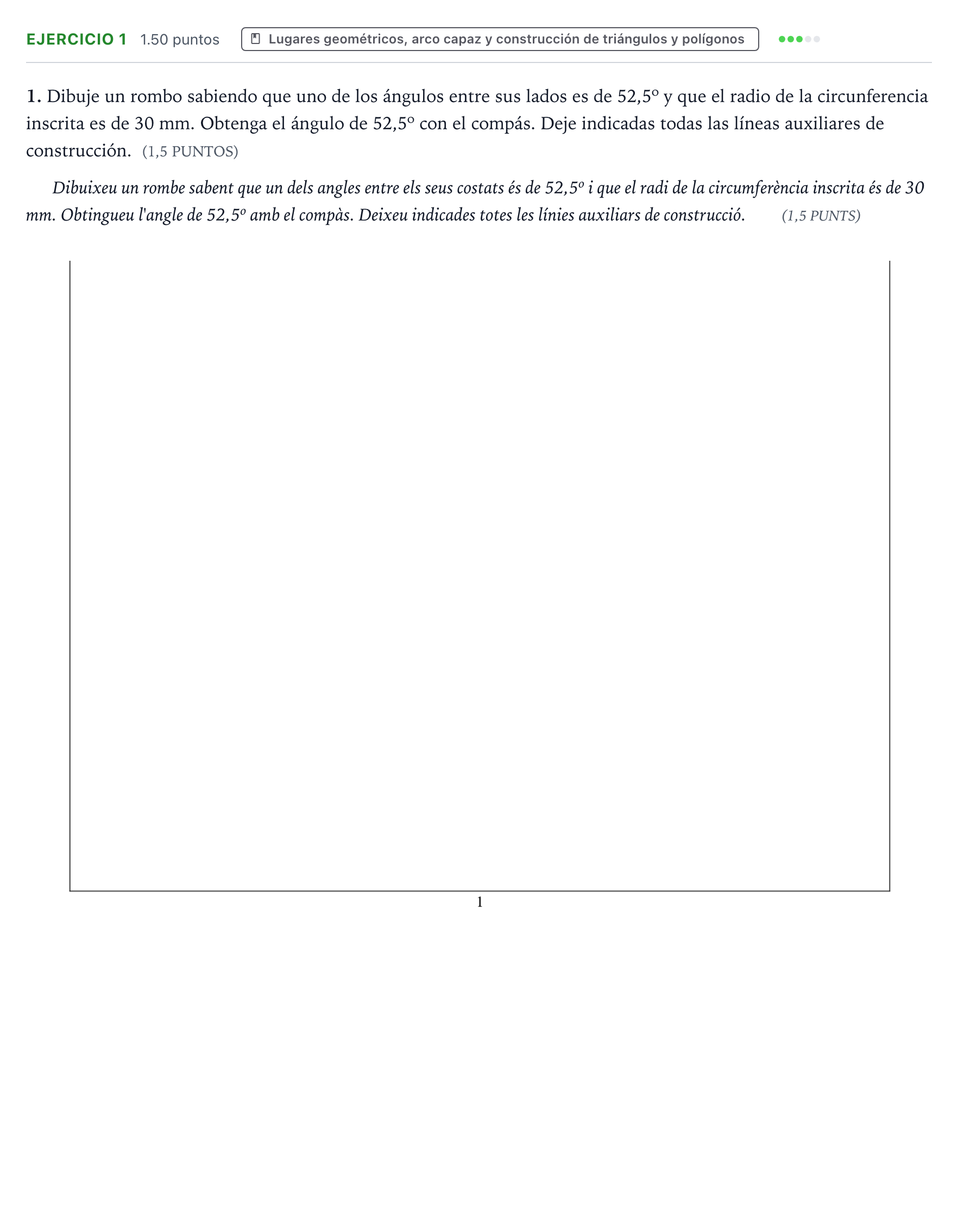 Enunciado: Problema 1 · Dibujo técnico II PAU Valencia Ordinaria 2024