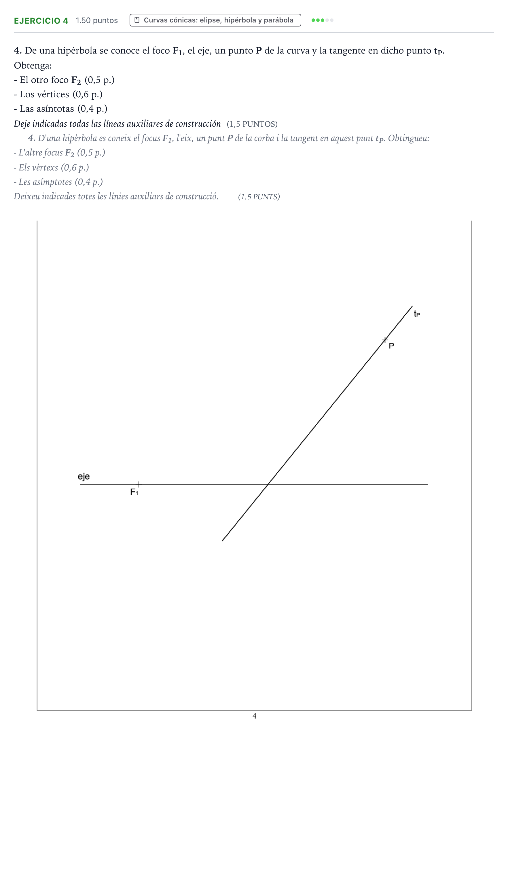 Enunciado: Problema 4 · Dibujo técnico II PAU Valencia Ordinaria 2024