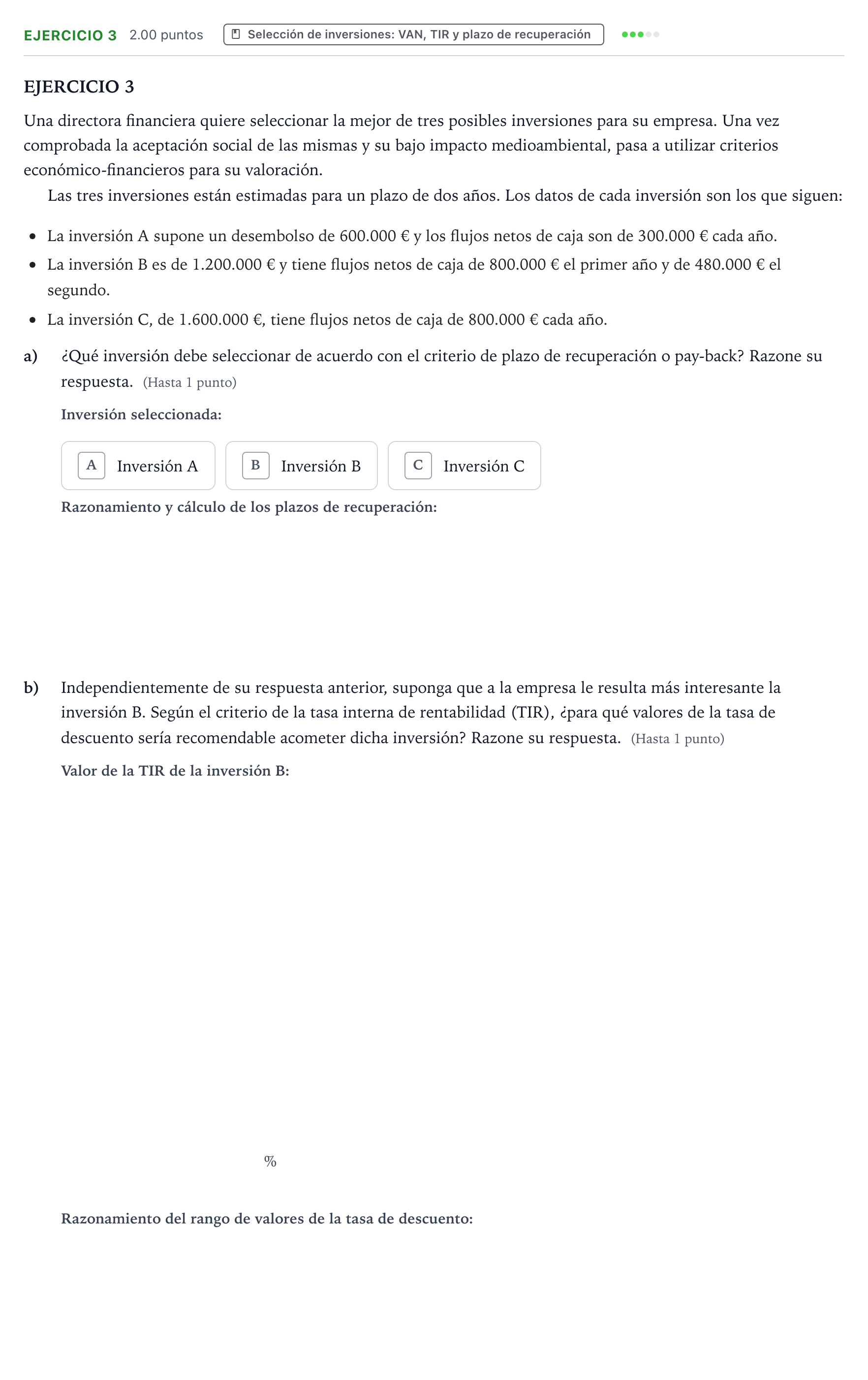 Enunciado: Ejercicio 3 · Empresa y Diseño de Modelos de Negocio PAU Valencia Extraordinaria 2024