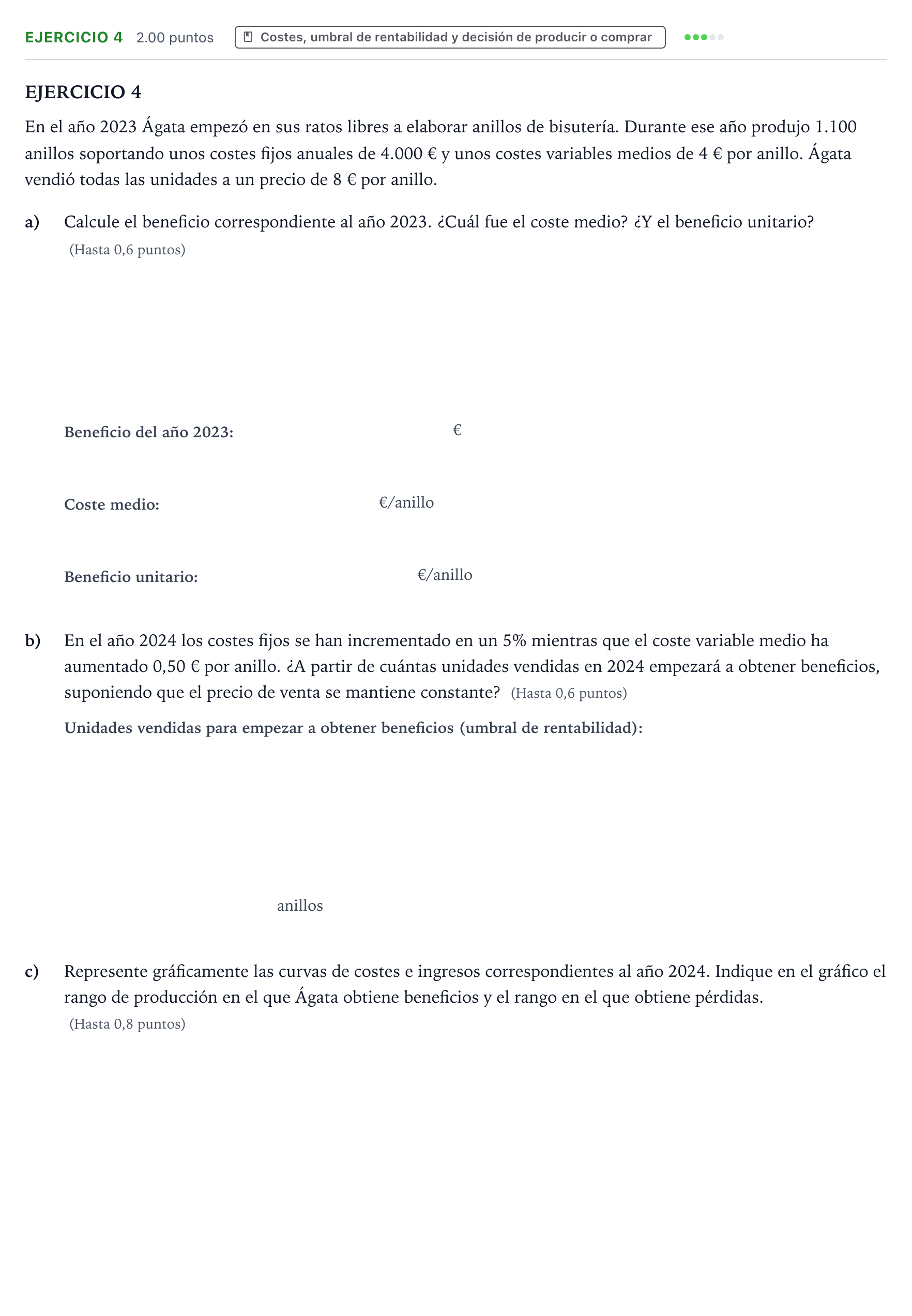 Enunciado: Ejercicio 4 · Empresa y Diseño de Modelos de Negocio PAU Valencia Extraordinaria 2024