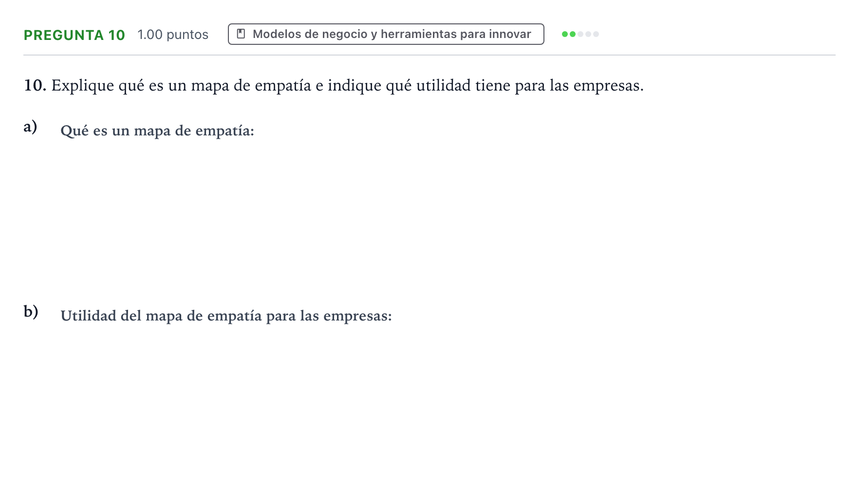 Enunciado: Pregunta 10 · Empresa y Diseño de Modelos de Negocio PAU Valencia Extraordinaria 2024